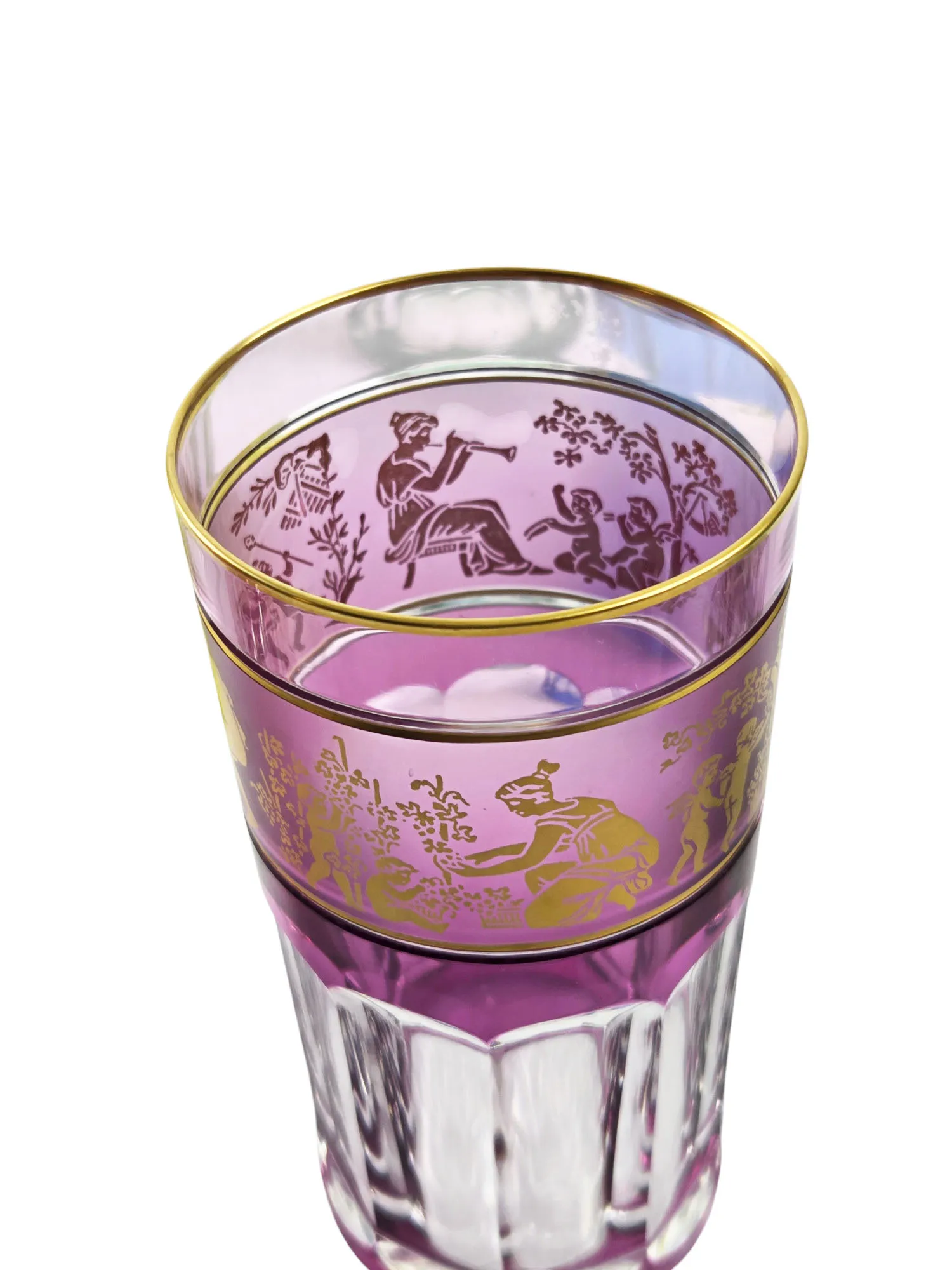 Suite de 8 gobelets en cristal, Val St Lambert, modèle » Danse de Flore ». – Image 4