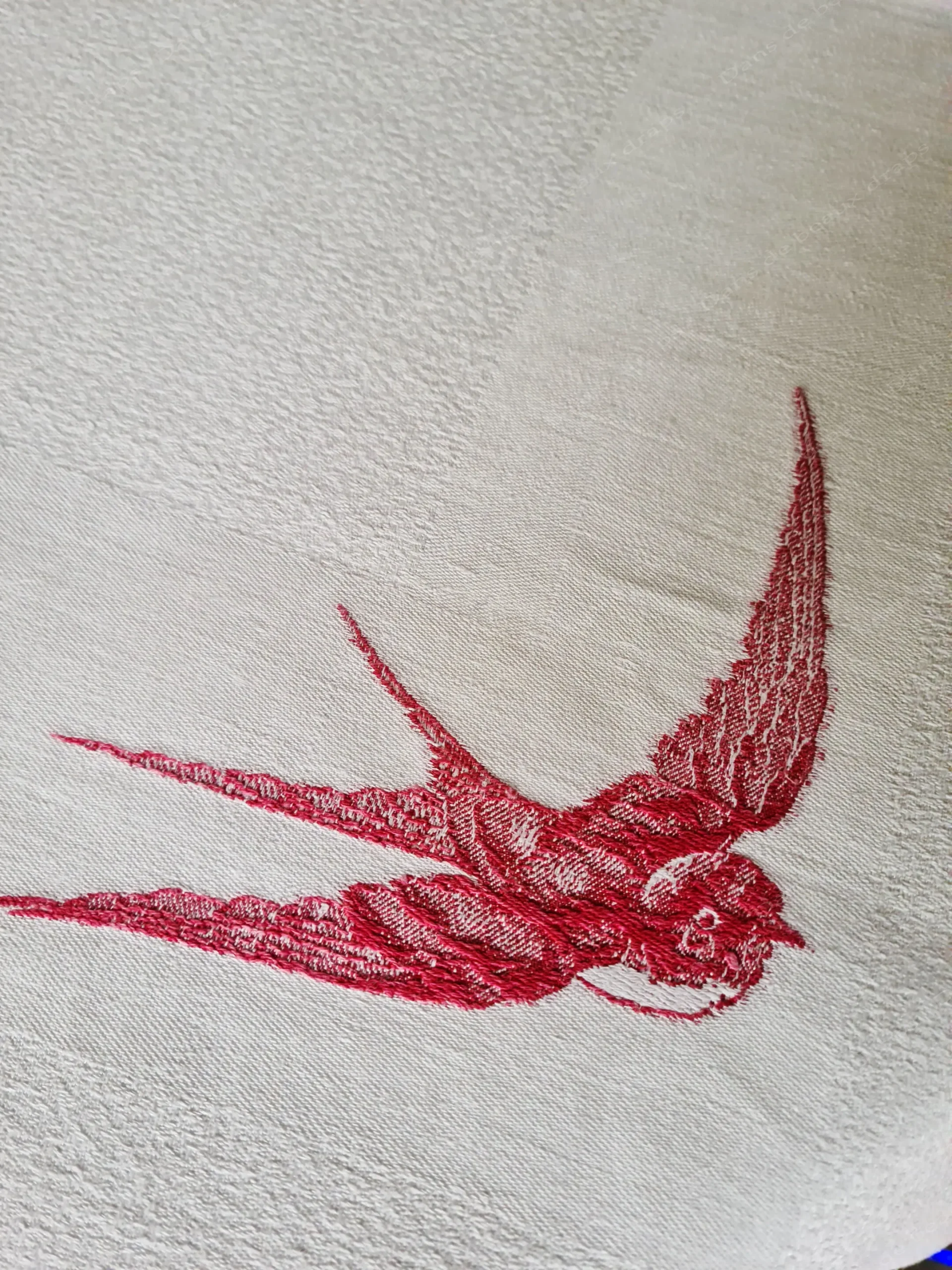 Superbe nappe en damassé de lin , 4 monogrammes MT. – Image 5