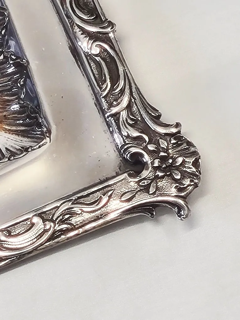 Magnifique plateau en argent massif de style rocaille,fin XIX ème. – Image 6