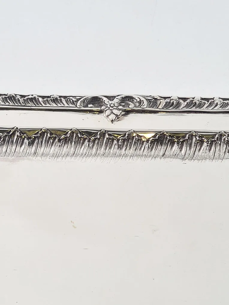 Magnifique plateau en argent massif de style rocaille,fin XIX ème. – Image 4