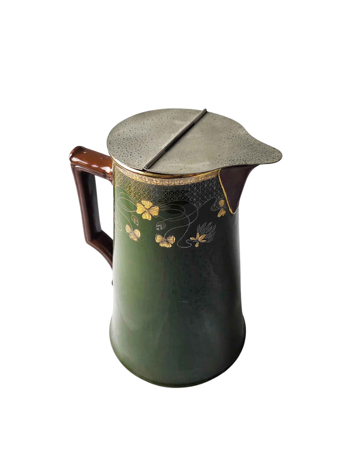 Rare cafetière en grès verni de Sarreguemines, époque Art Nouveau. – Image 2