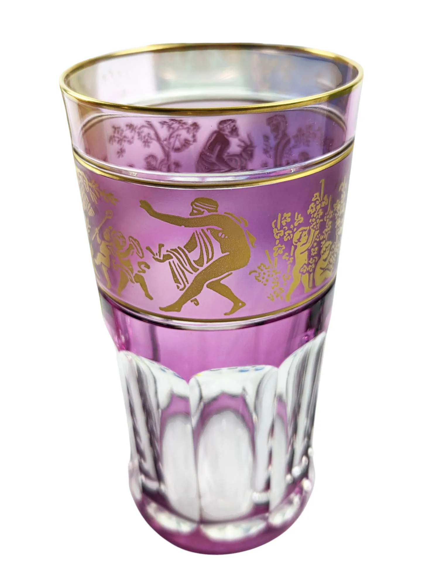 Suite de 8 gobelets en cristal, Val St Lambert, modèle » Danse de Flore ». – Image 3