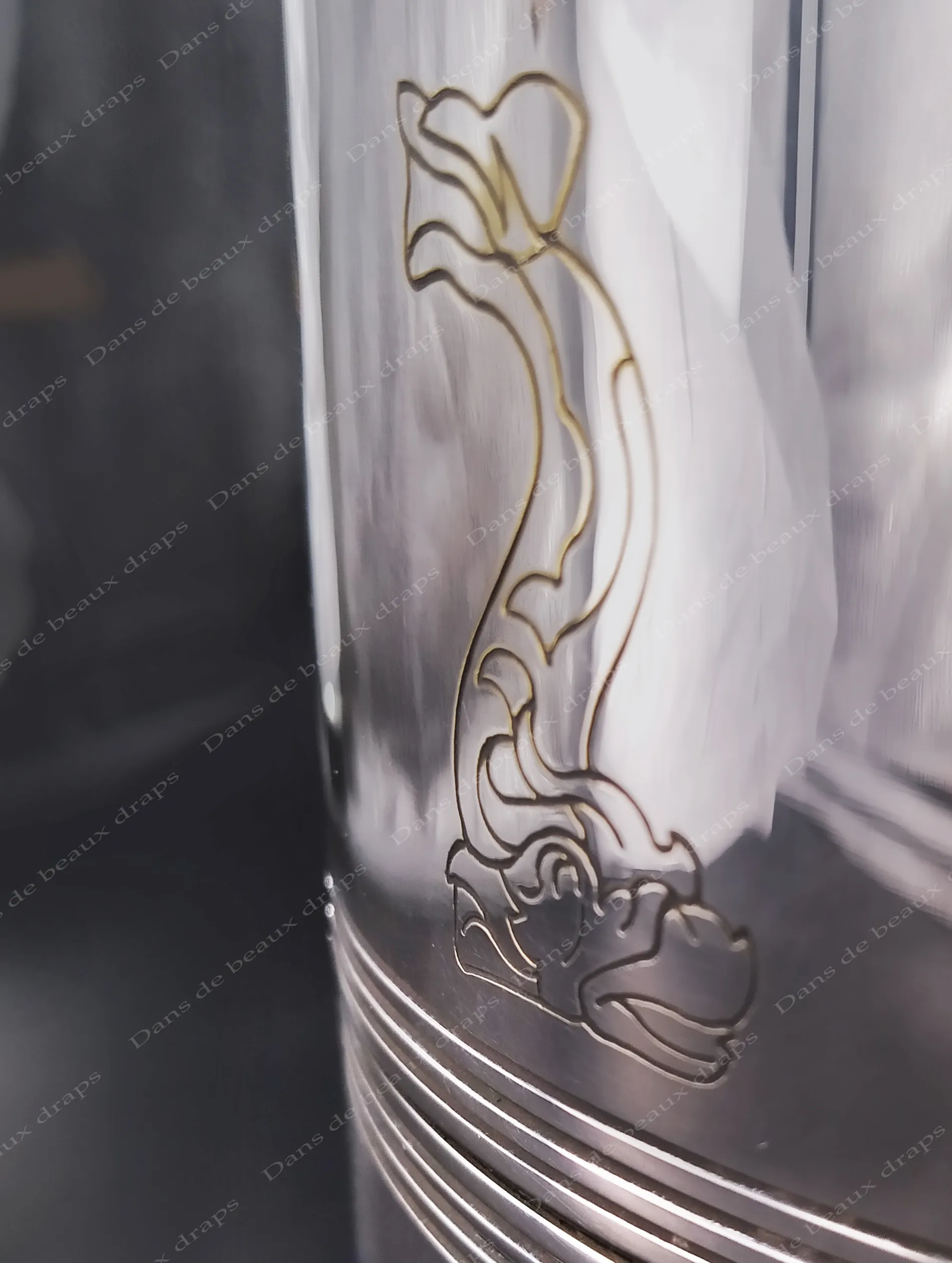 Seau à bouteille isotherme en métal argenté,orfèvre Christofle. – Image 3