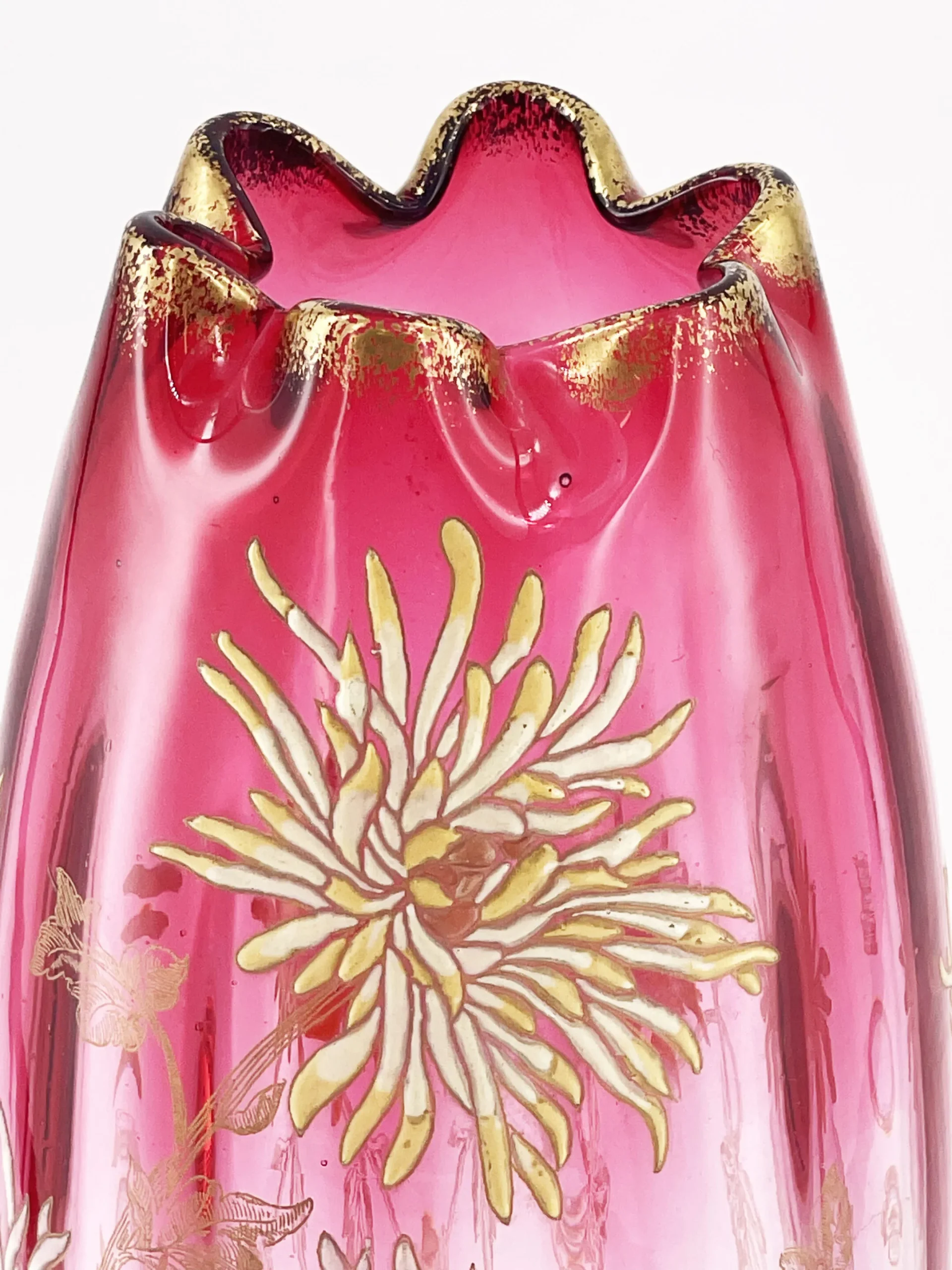 Belle paire de vases émaillés, fin XIXème, Legras, modèle Olga. – Image 2