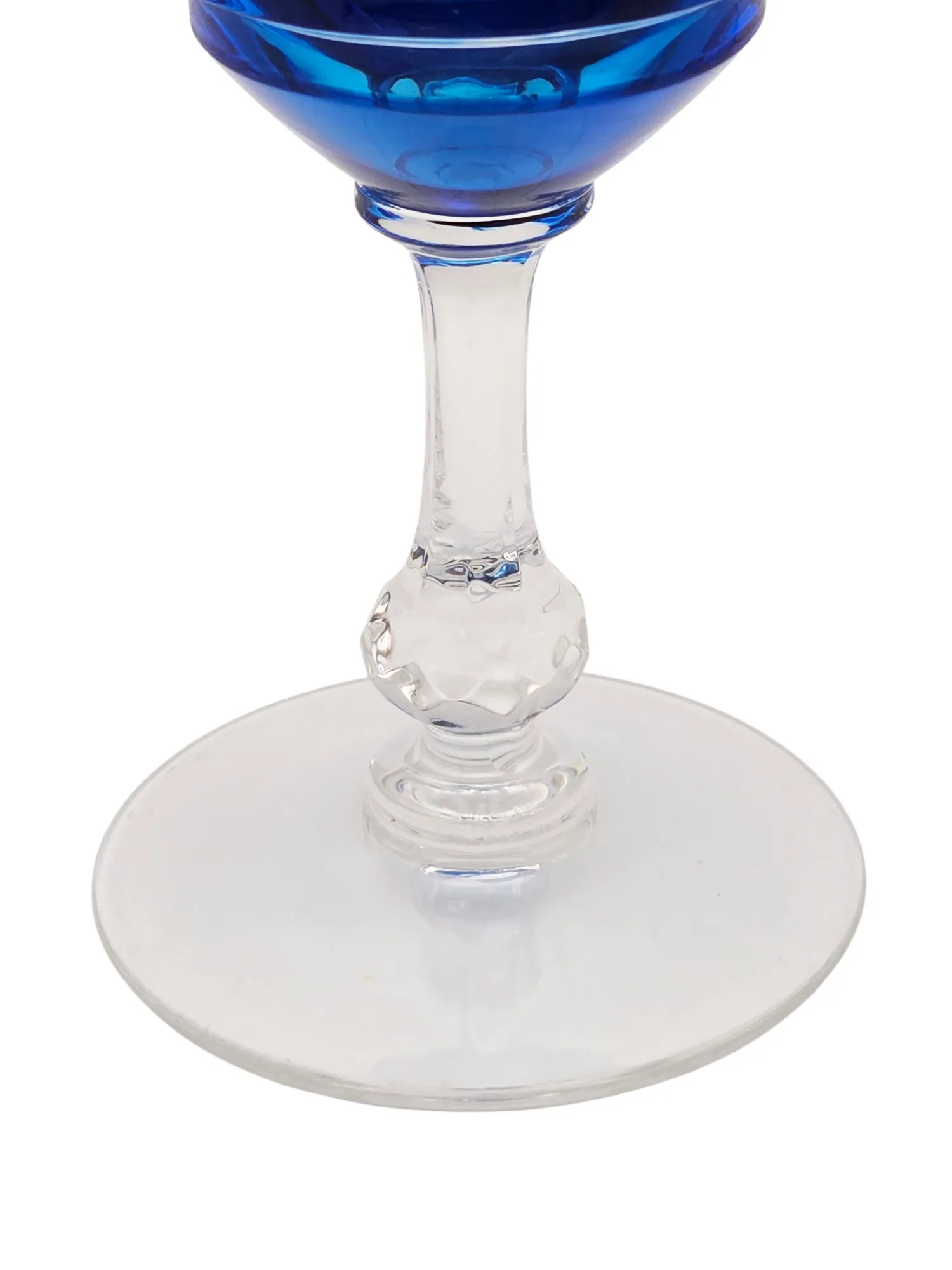 Ensemble de 6 verres en cristal doublé bleu ciel, Saint Louis. – Image 8