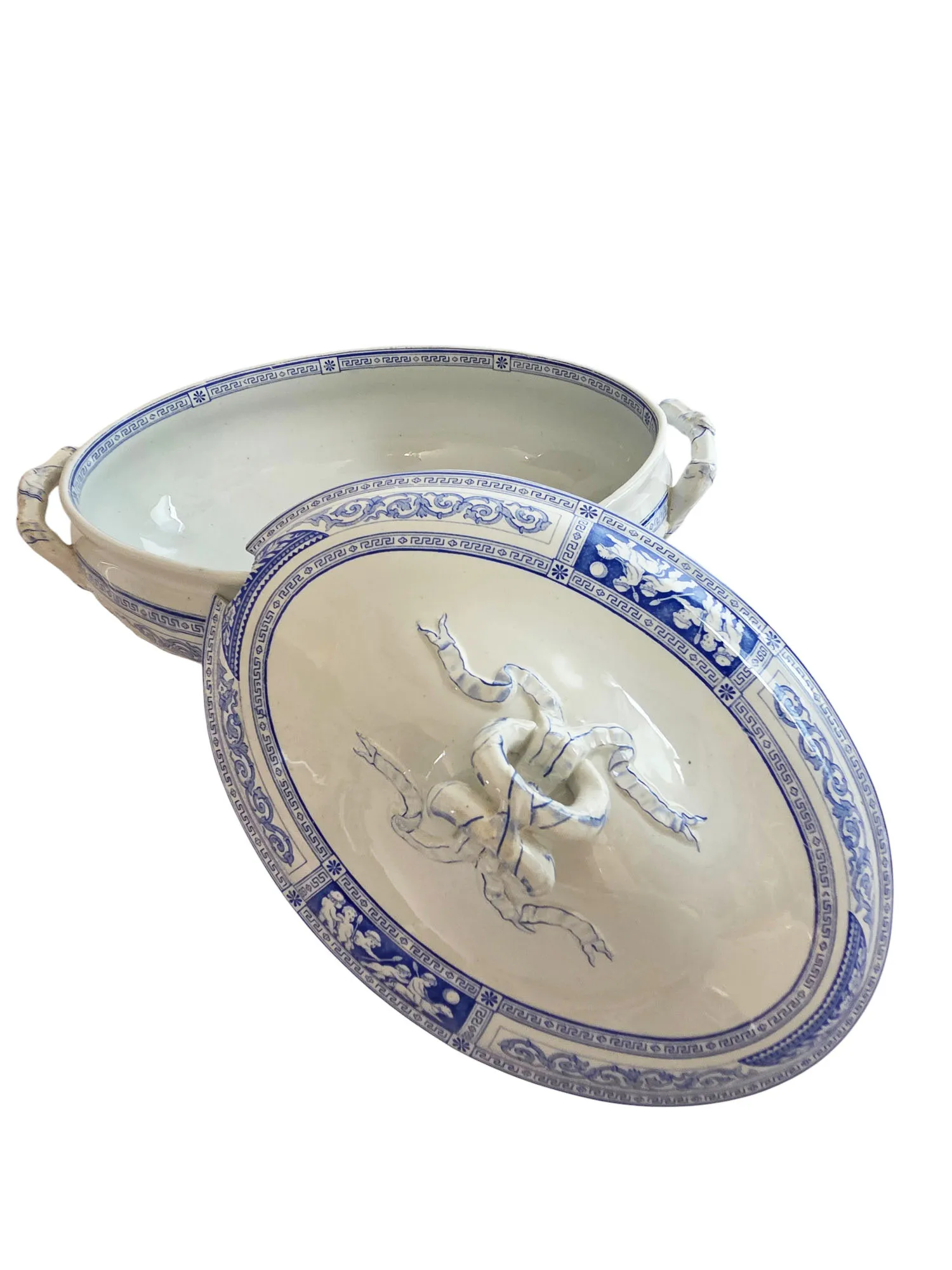 Original service de table en faïence de Wedgwood, modèle Pompéi, 62 pièces, XIXème. – Image 8