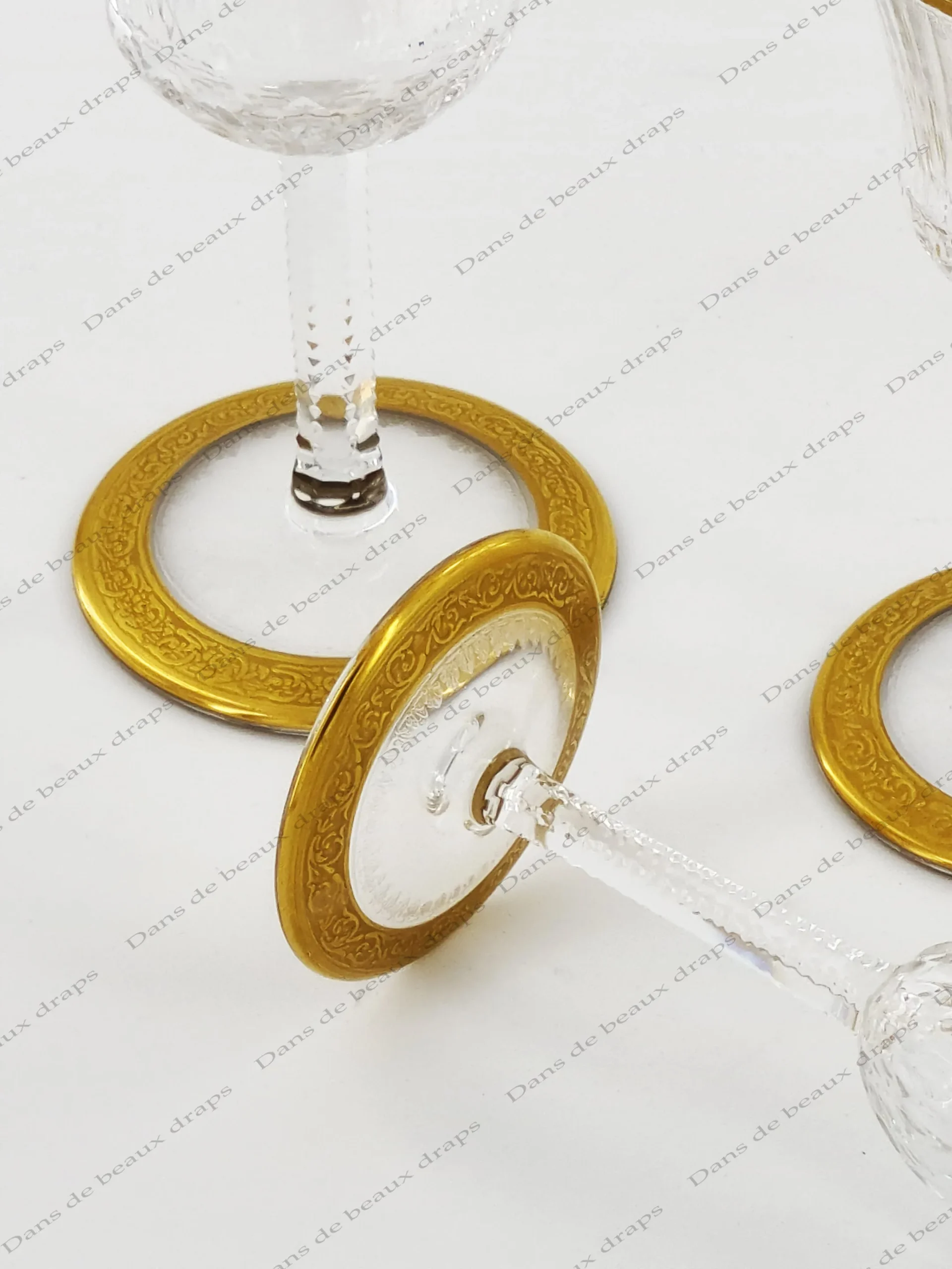 Magnifique service de verres en cristal de Saint Louis , modèle Thistle Or , 48 pièces – Image 4