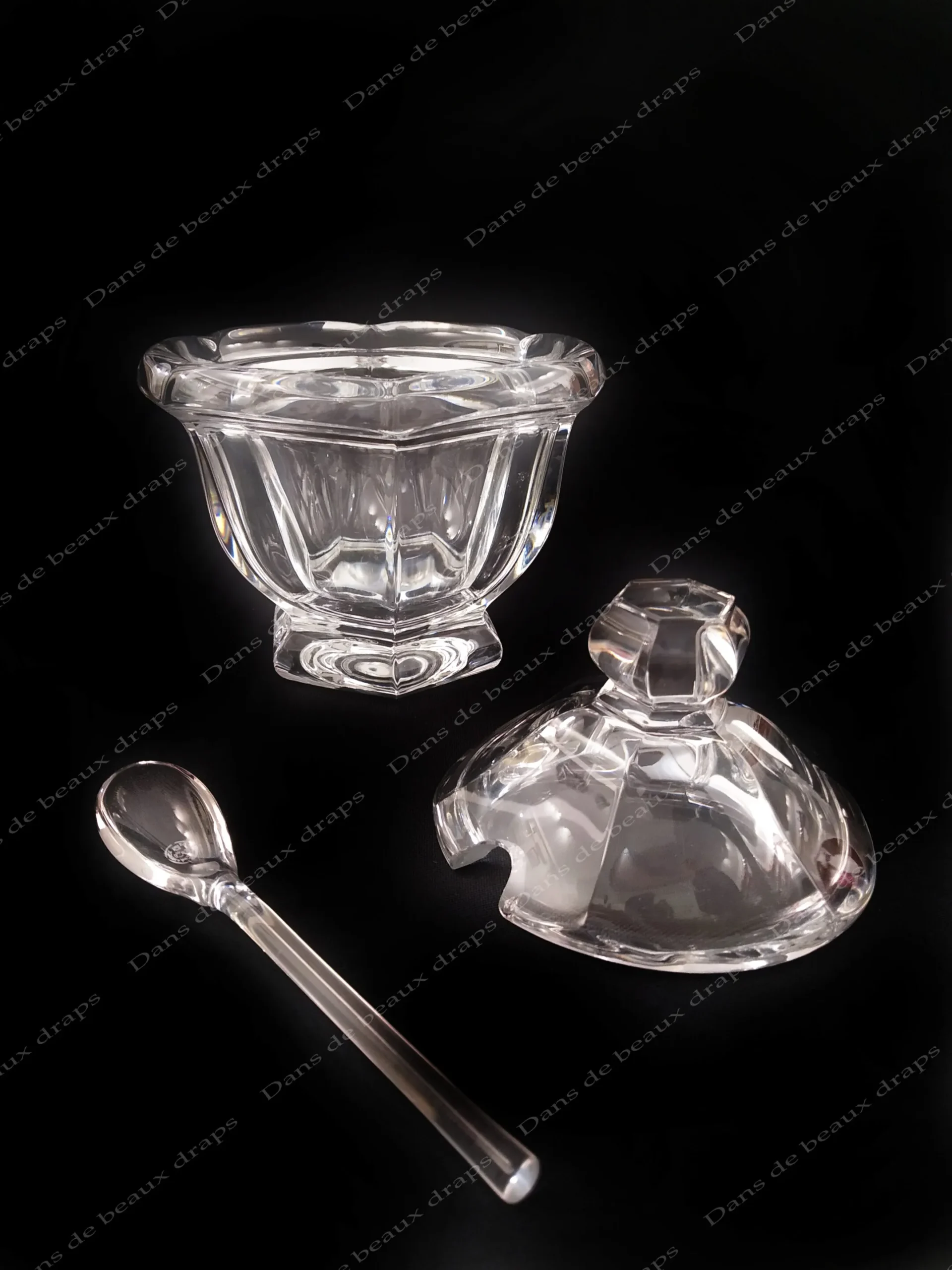 Superbe confiturier en cristal de Baccarat et sa cuillère,modèle Missouri. – Image 2