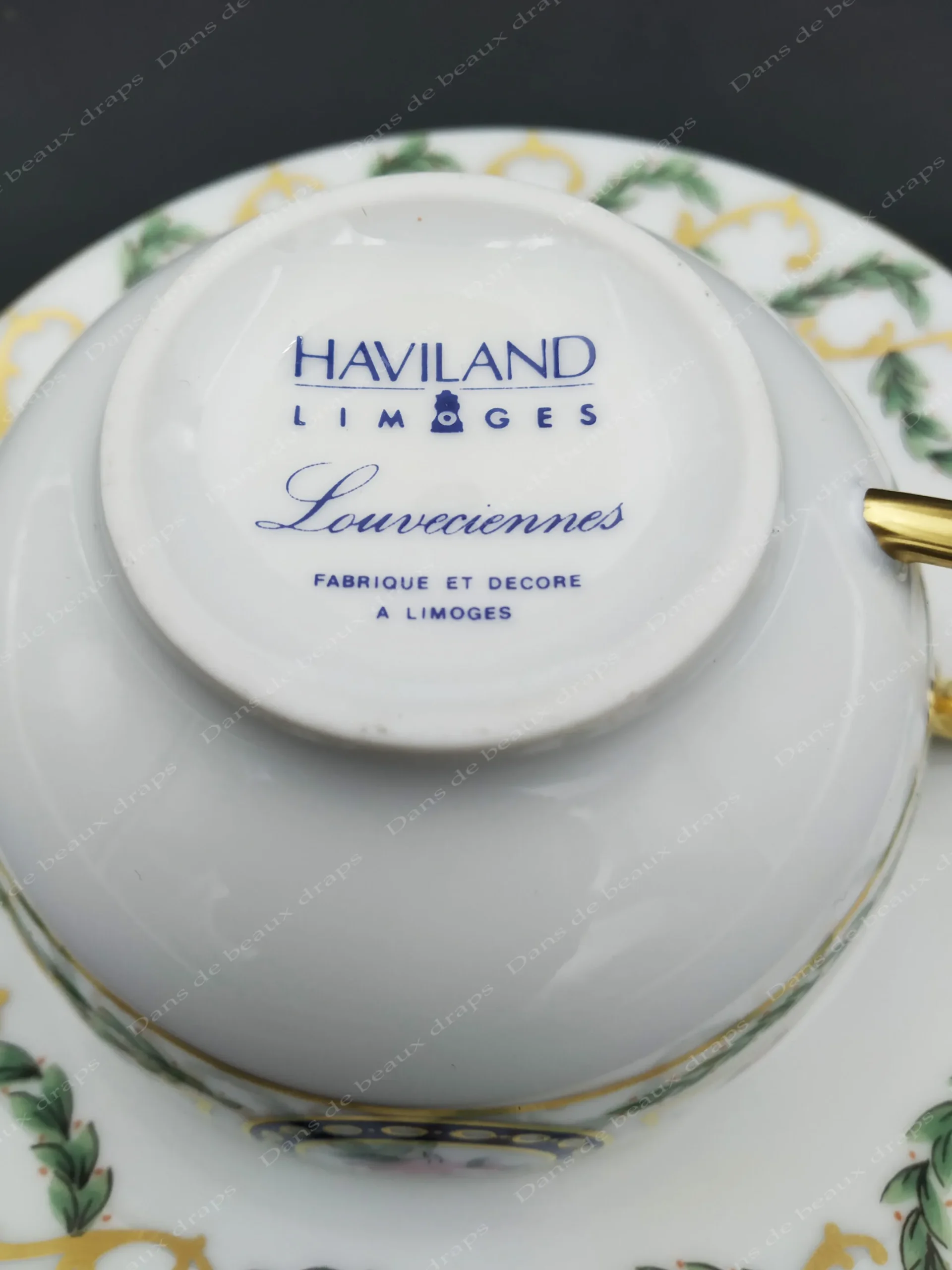 Paire-tasse à thé en porcelaine de Limoges – Image 4