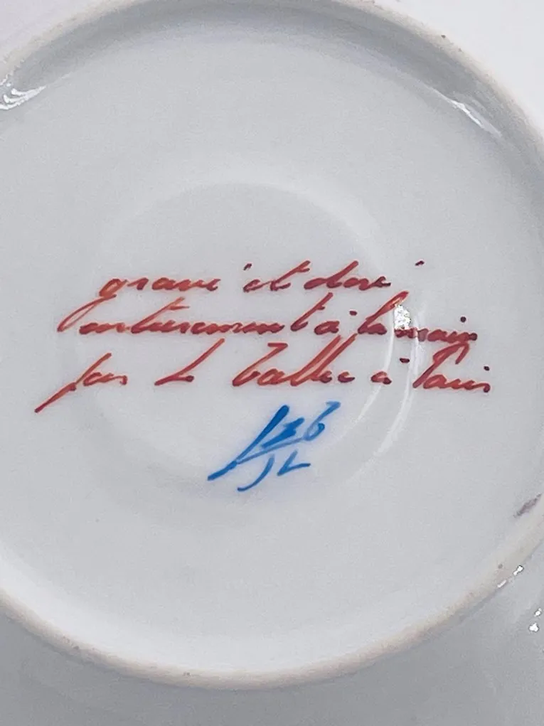 Exceptionnelle suite de 8 paire-tasses à café en porcelaine, années 50, Le Tallec , Paris – Image 6