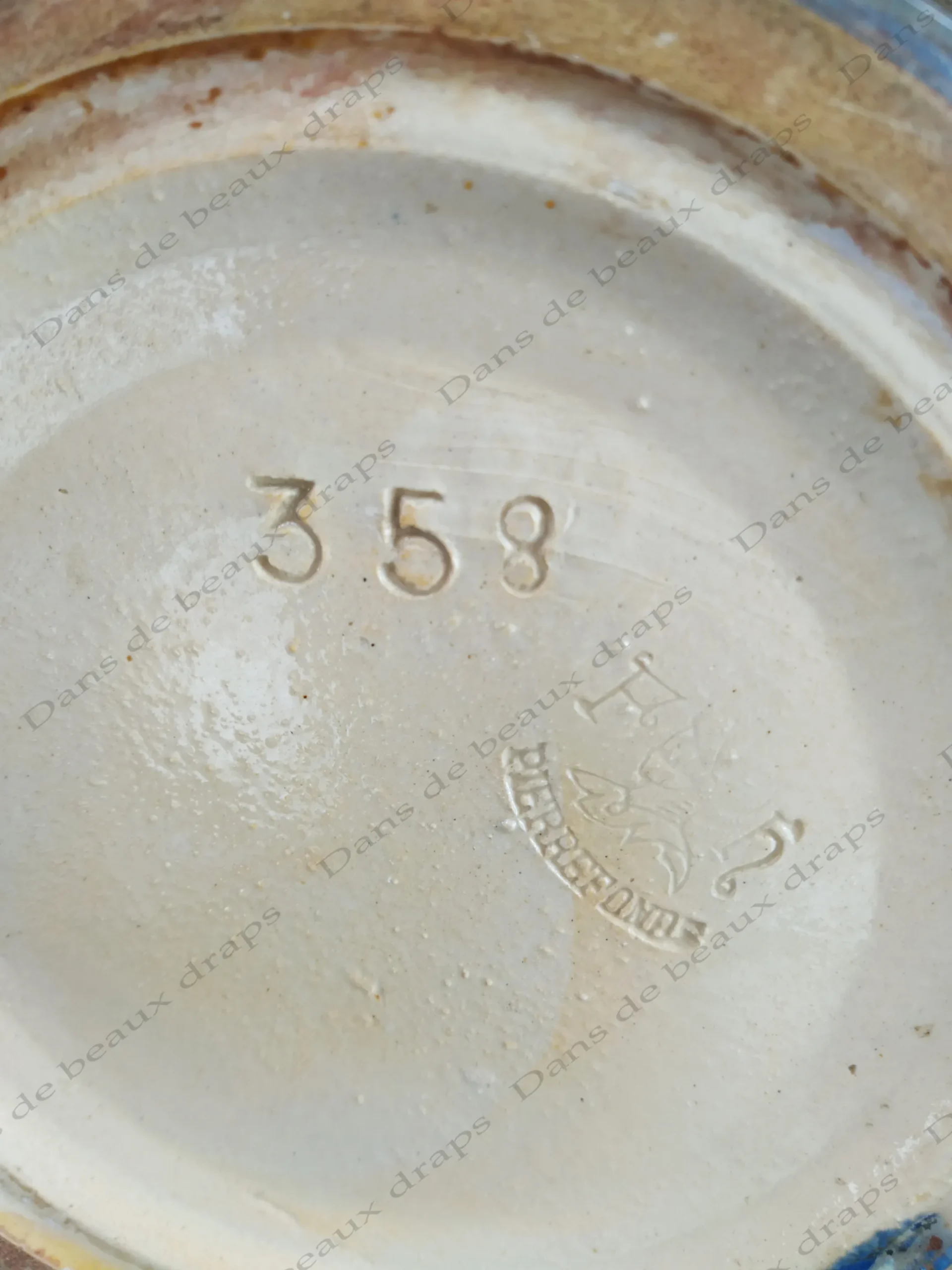 Très joli vase en grès émaillé manufacture de Pierrefonds,époque art nouveau. – Image 4