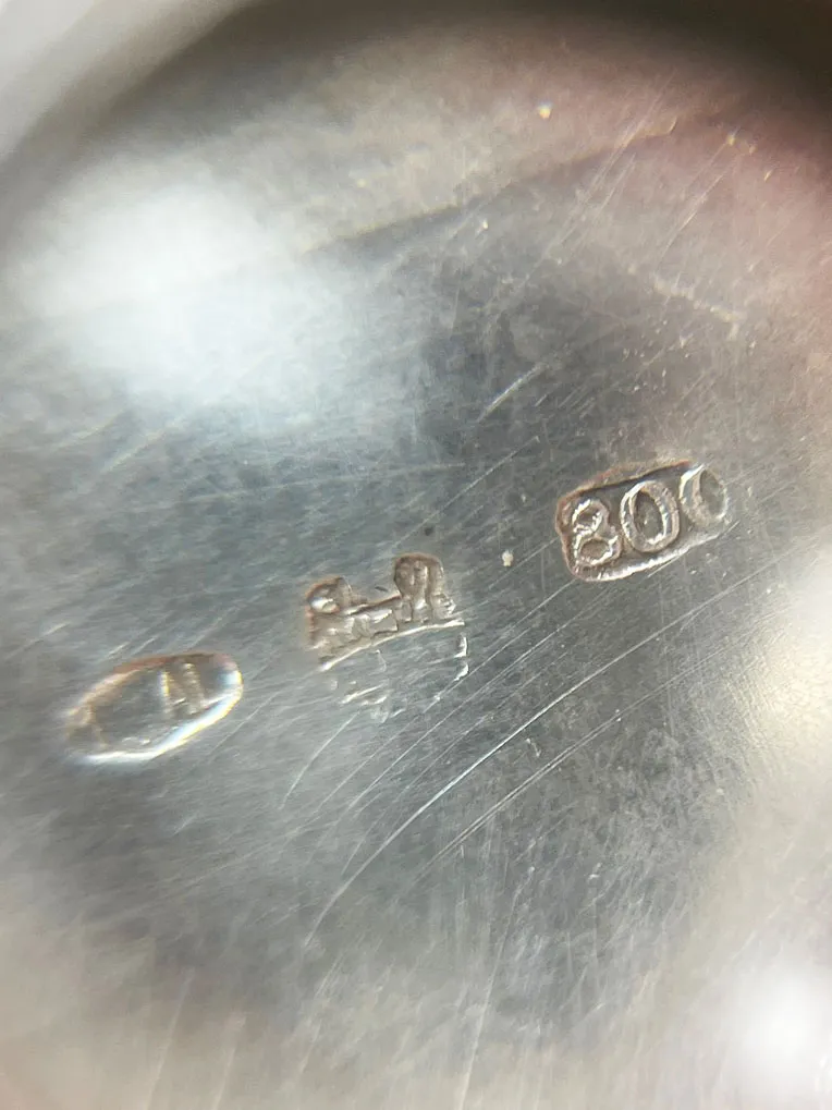 Seau à glace à double prises et sa cuillère en argent 800 millièmes, Italie XXème. – Image 6