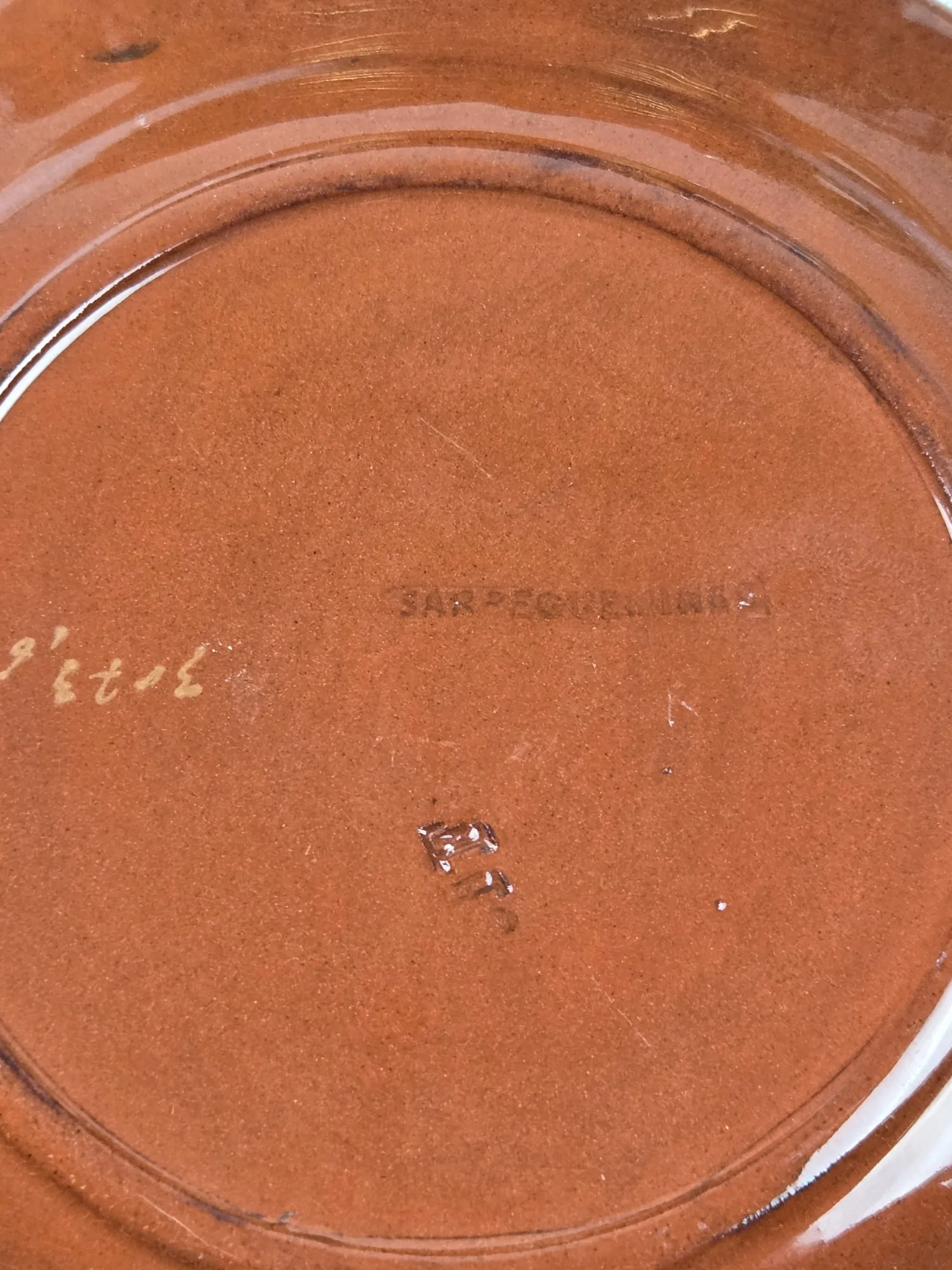 Rare service à dessert en grès verni de Sarreguemines, époque Art Nouveau, 13 pièces – Image 8