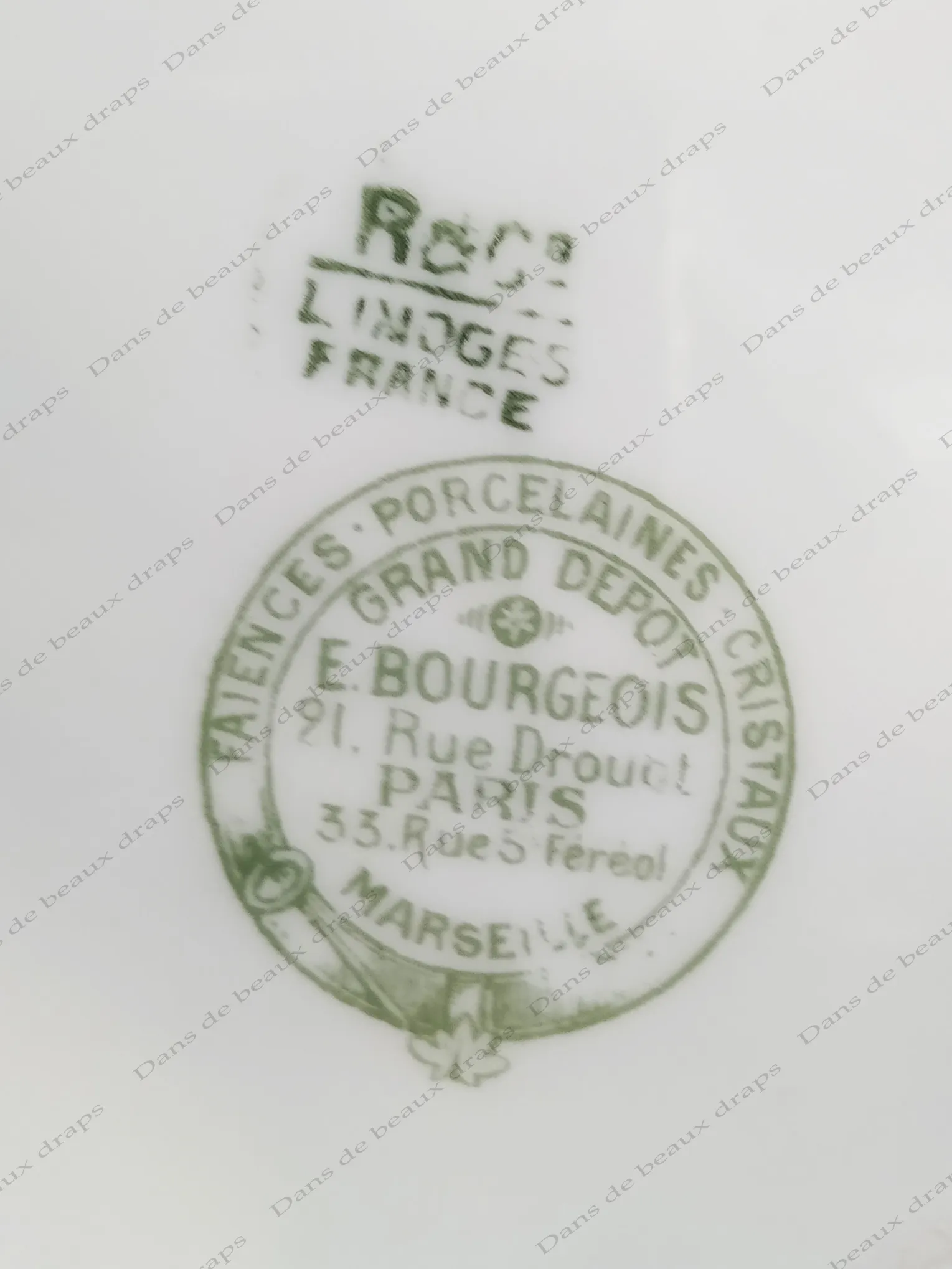 Joli service à thé/café en porcelaine de Limoges,bleu de four et or,réalisé par la maison Raynaud. – Image 5