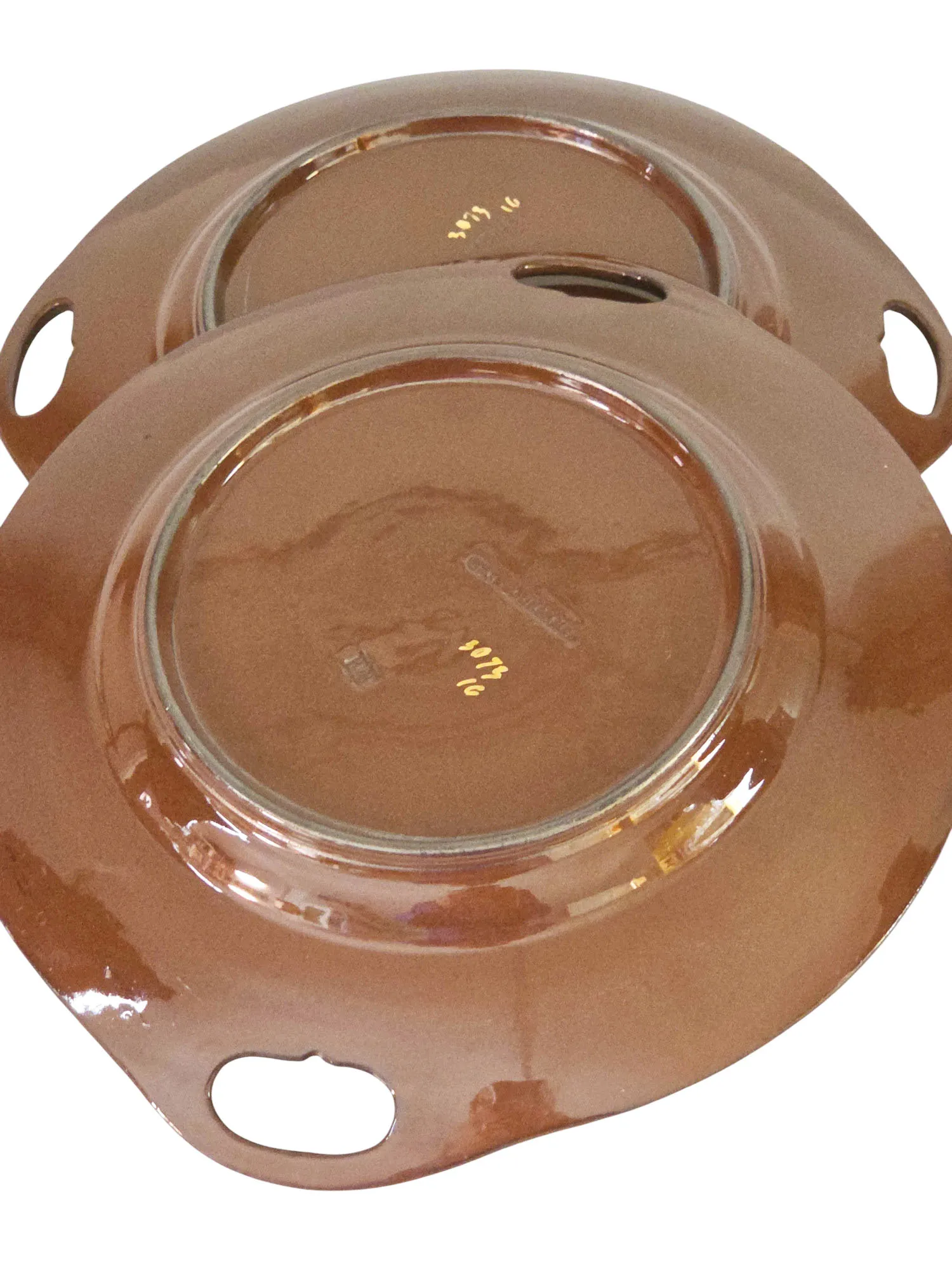 Rare service à dessert en grès verni de Sarreguemines, époque Art Nouveau, 13 pièces – Image 7