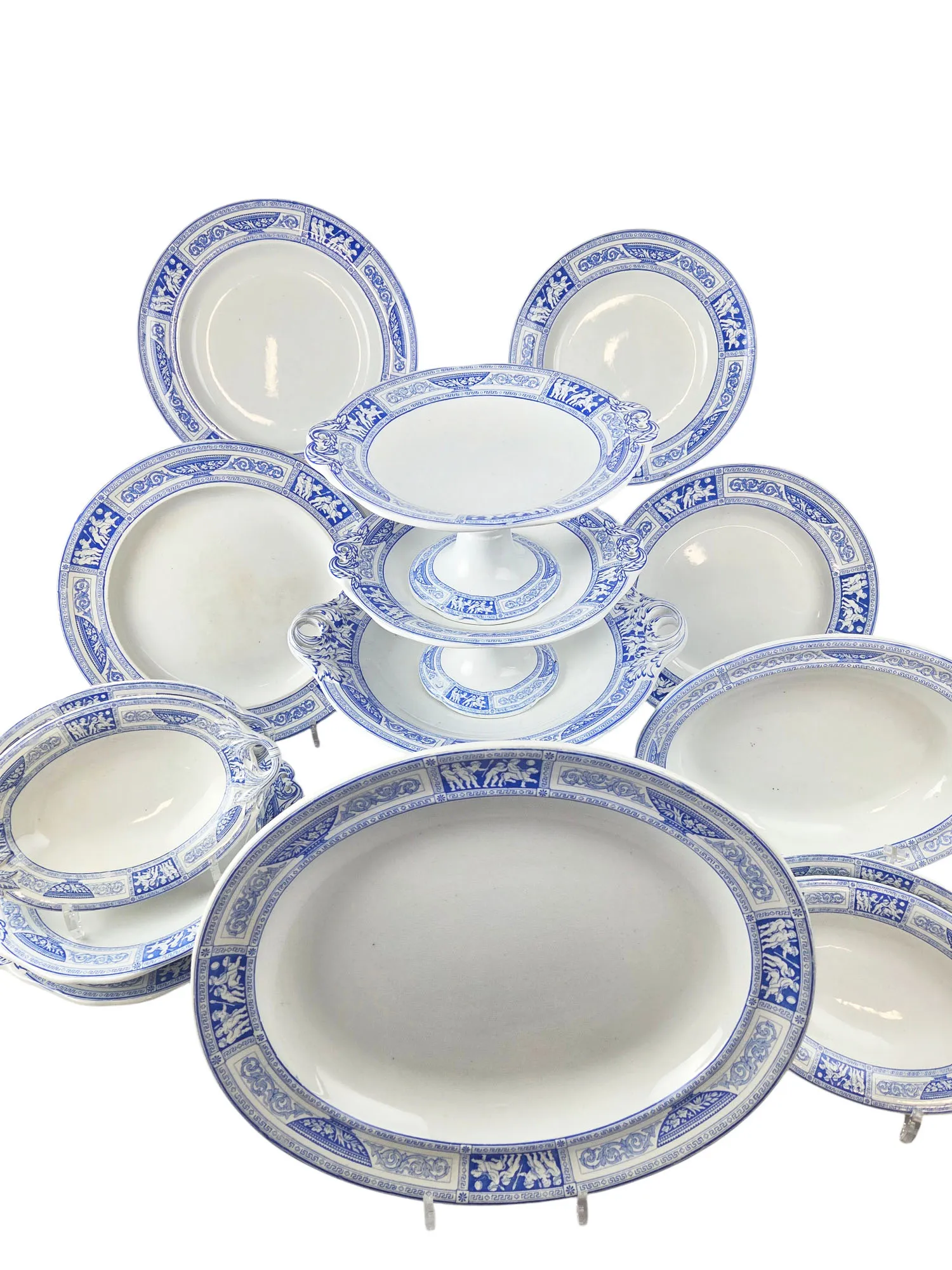 Original service de table en faïence de Wedgwood, modèle Pompéi, 62 pièces, XIXème. – Image 2