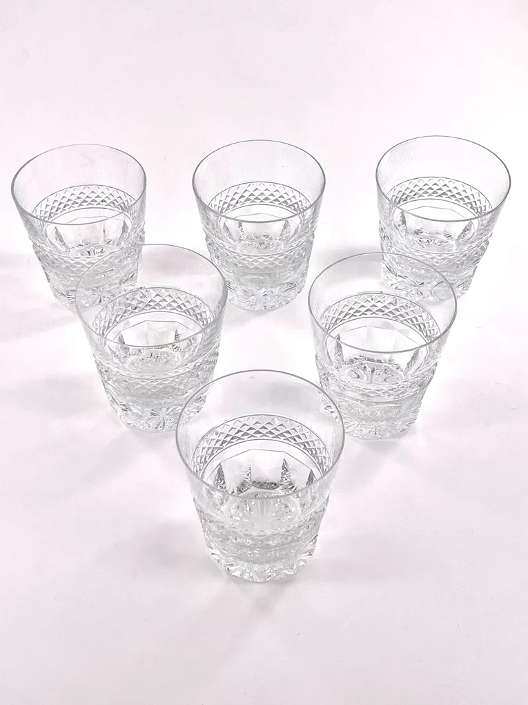 Rare suite de 6 gobelets à whisky en cristal de Saint Louis modèle Trianon old fashion – Image 2