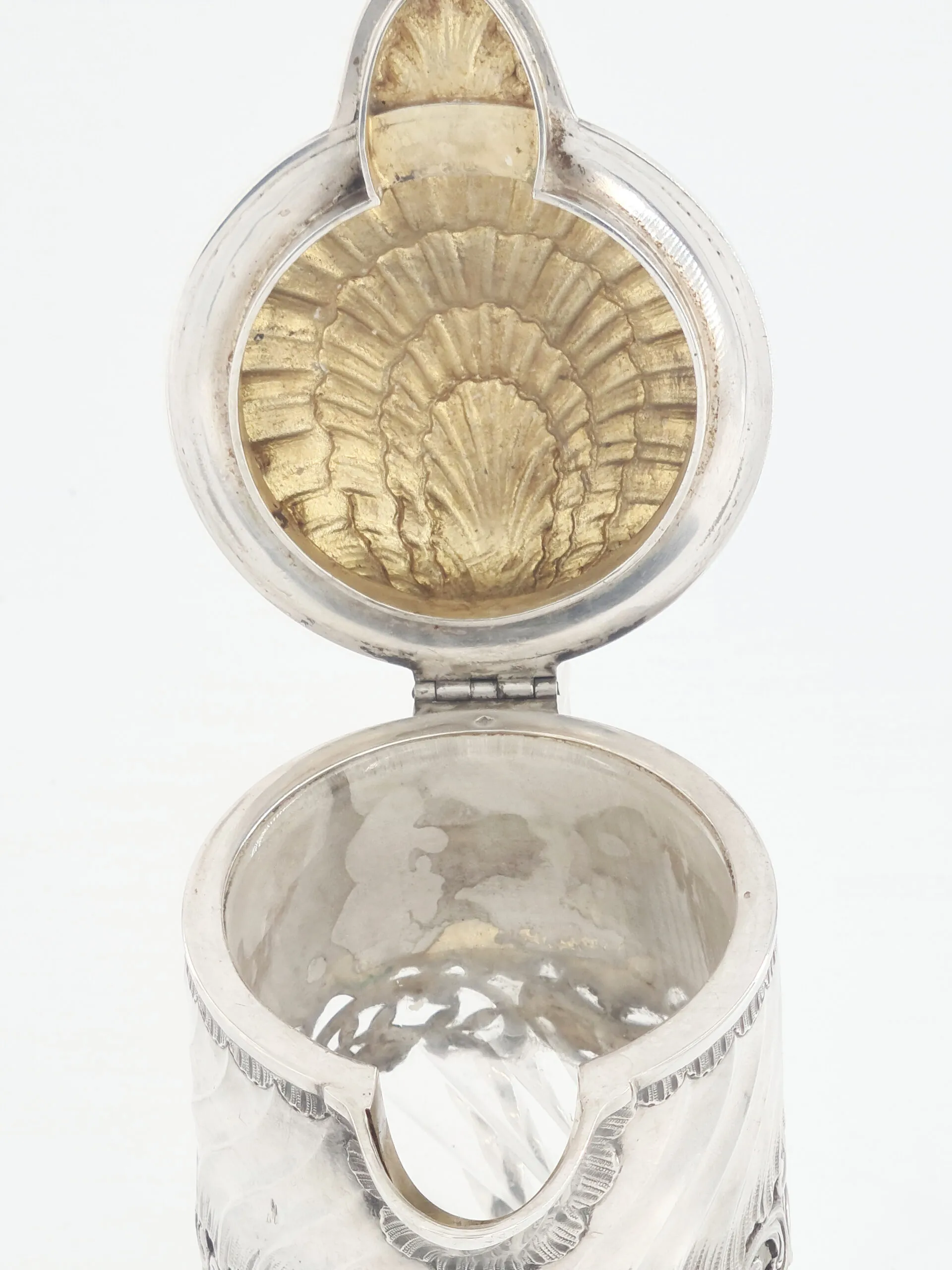 Magnifique aiguière ou pichet en cristal et argent, fin XIXème. – Image 9