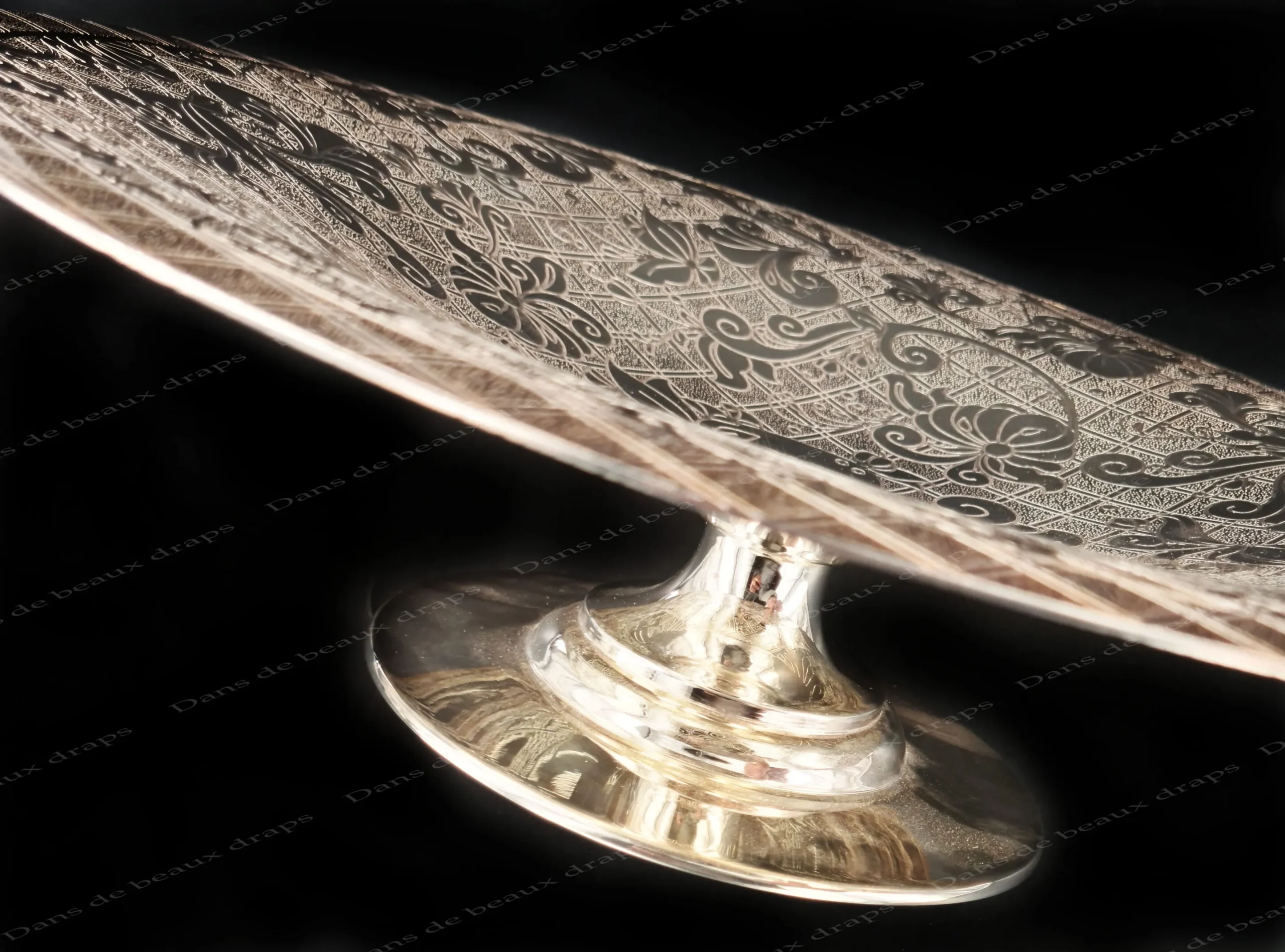 Rare coupe ou centre de table en métal argenté,modèle « Jardin d’Eden »,Christofle,Paris. – Image 2