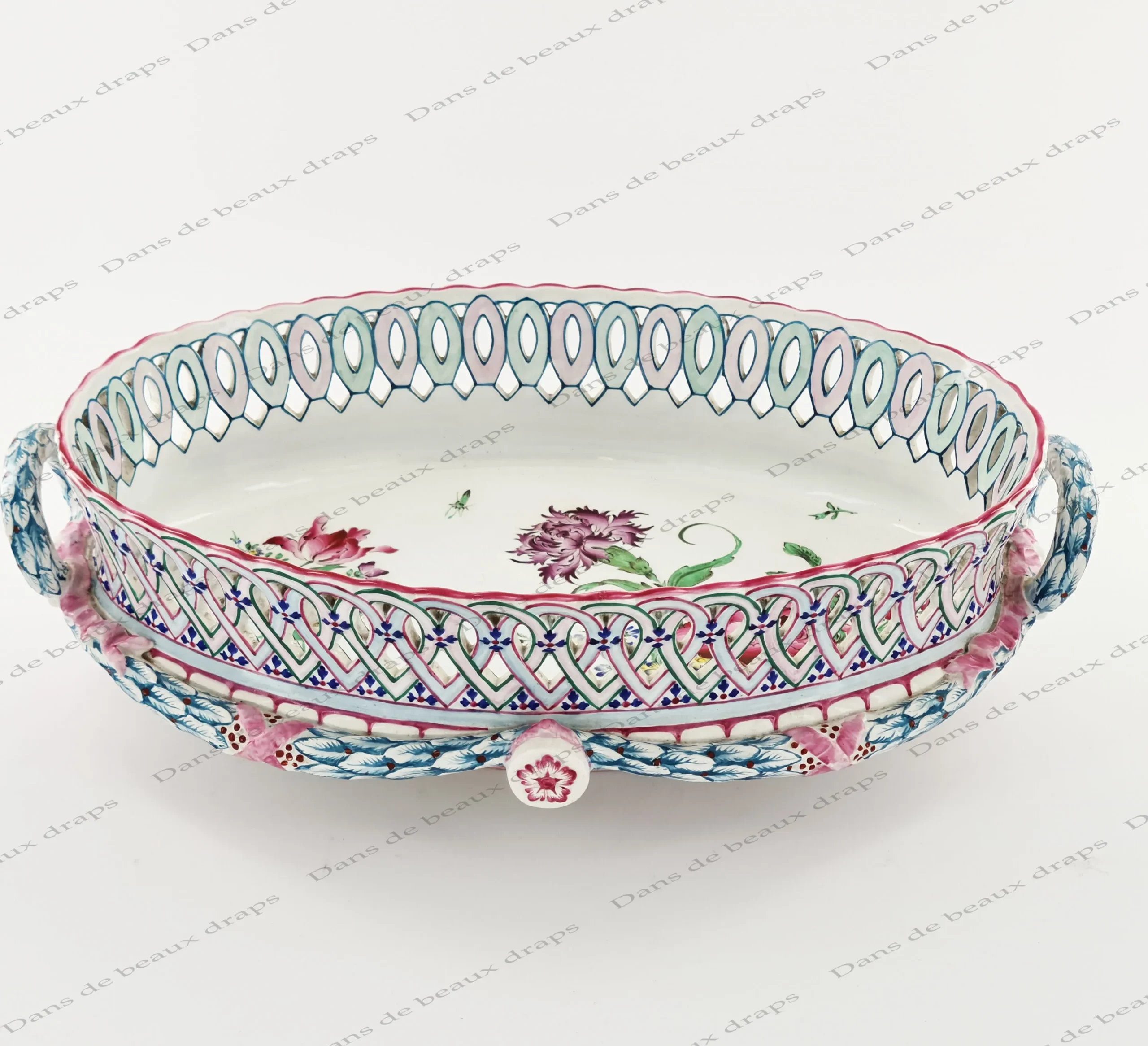 Rare jardinière en faïence de Lunéville. – Image 4