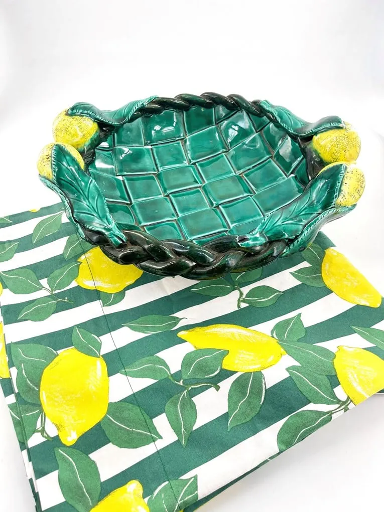 Magnifique coupe en céramique de Vallauris à décor de citrons – Image 2