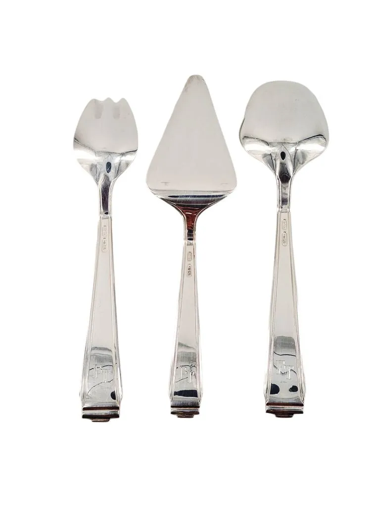 Ménagère de couverts en argent massif, époque Art Déco, 87 pièces. – Image 6