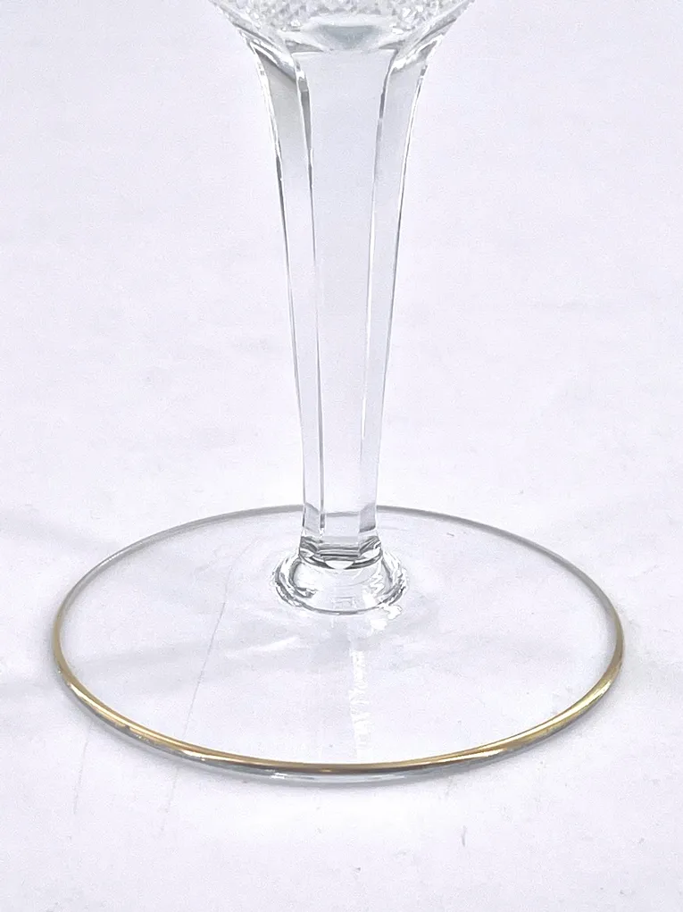Suite de 10 verres en cristal de Bohème dorés – Image 7