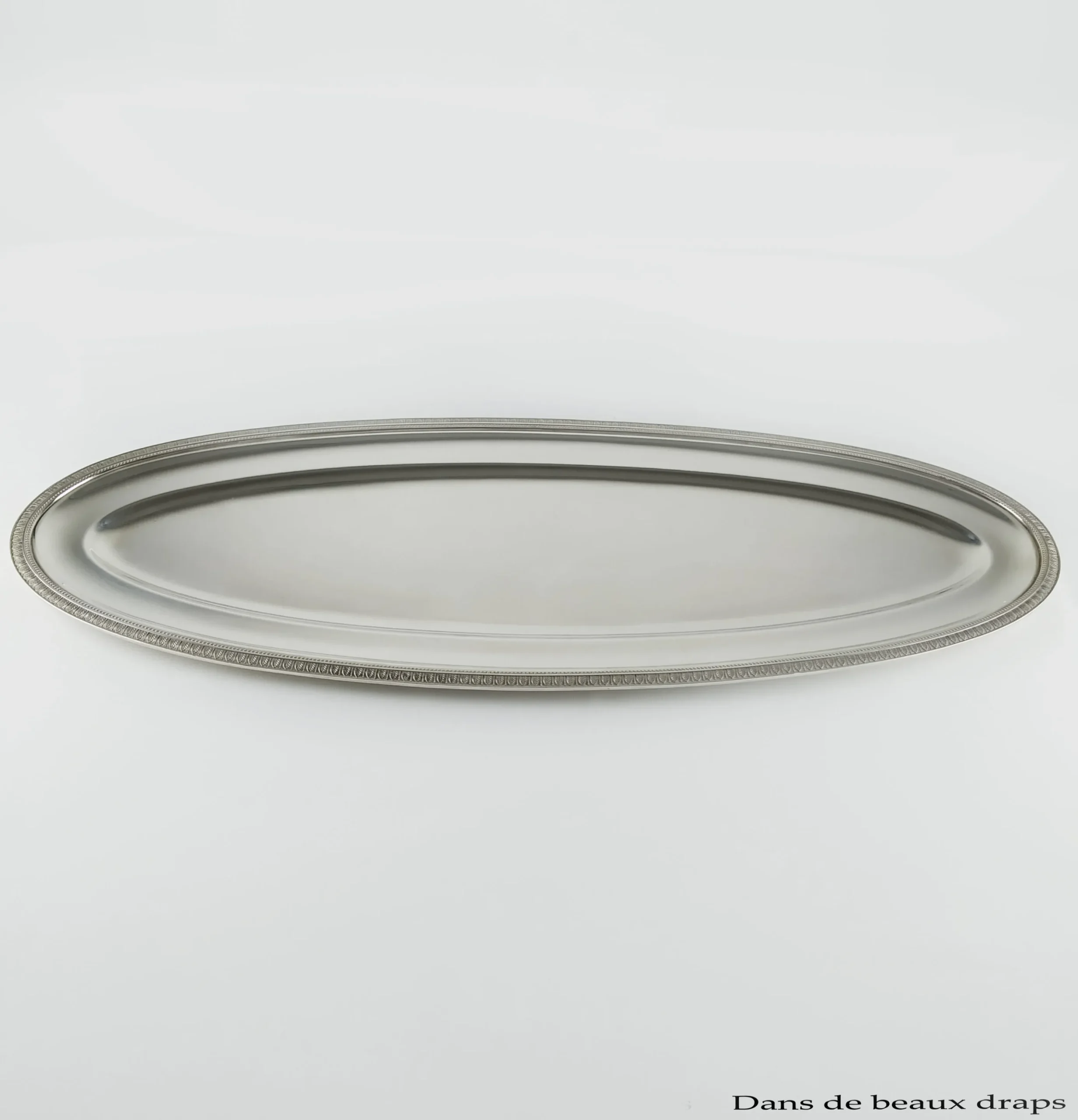 Plat à poisson en métal argenté, orfèvre Christofle, modèle Malmaison. – Image 2