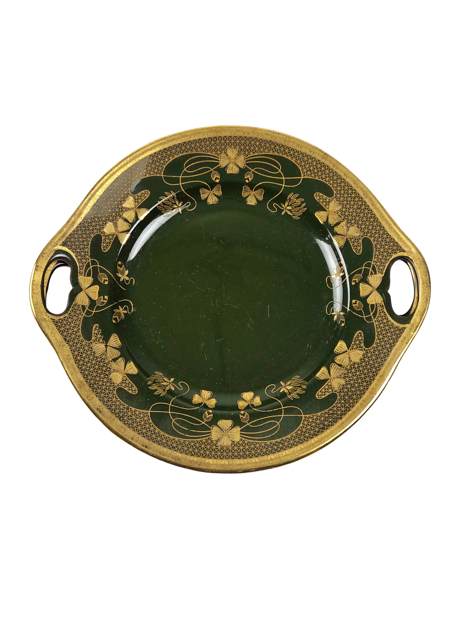 Rare service à dessert en grès verni de Sarreguemines, époque Art Nouveau, 13 pièces – Image 6