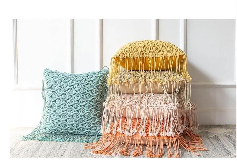 Coussin Tricot Macramé – Image 8