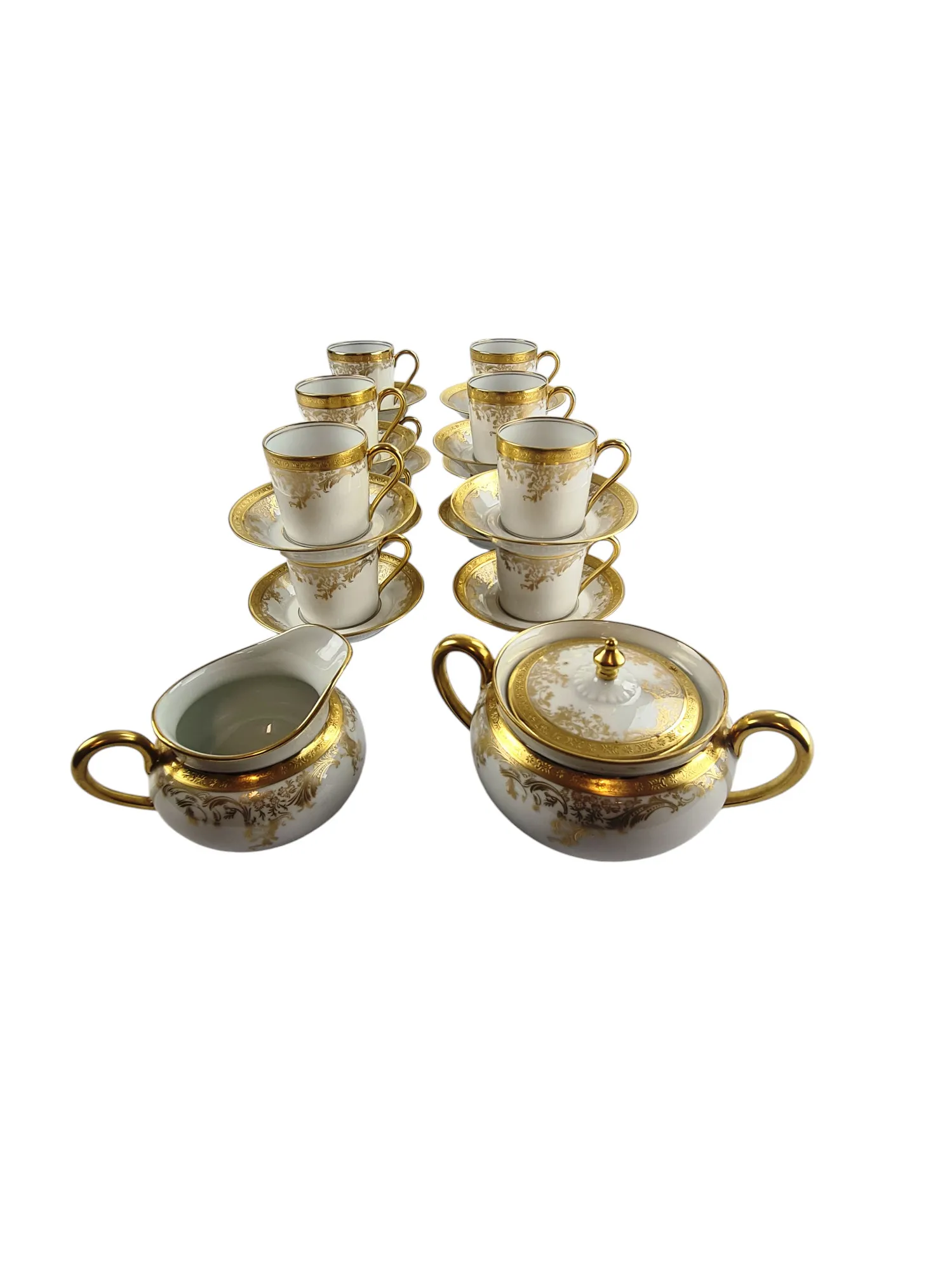 Service à café en porcelaine de Limoges, maison Haviland, modèle Diplomate, 26 pièces. – Image 5