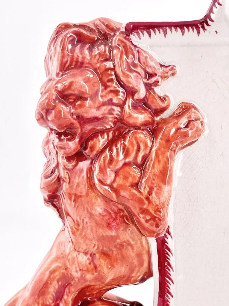 Exceptionnel porte-menu en faïence de Sarreguemines modèle Papillon, XIXème – Image 3