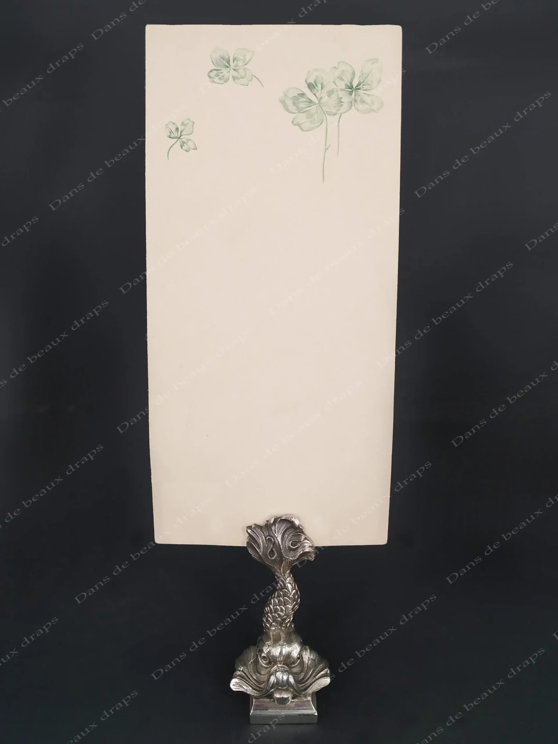 Superbe porte-menu en métal argenté,modèle Neptune,orfèvre Christofle,Paris. – Image 2