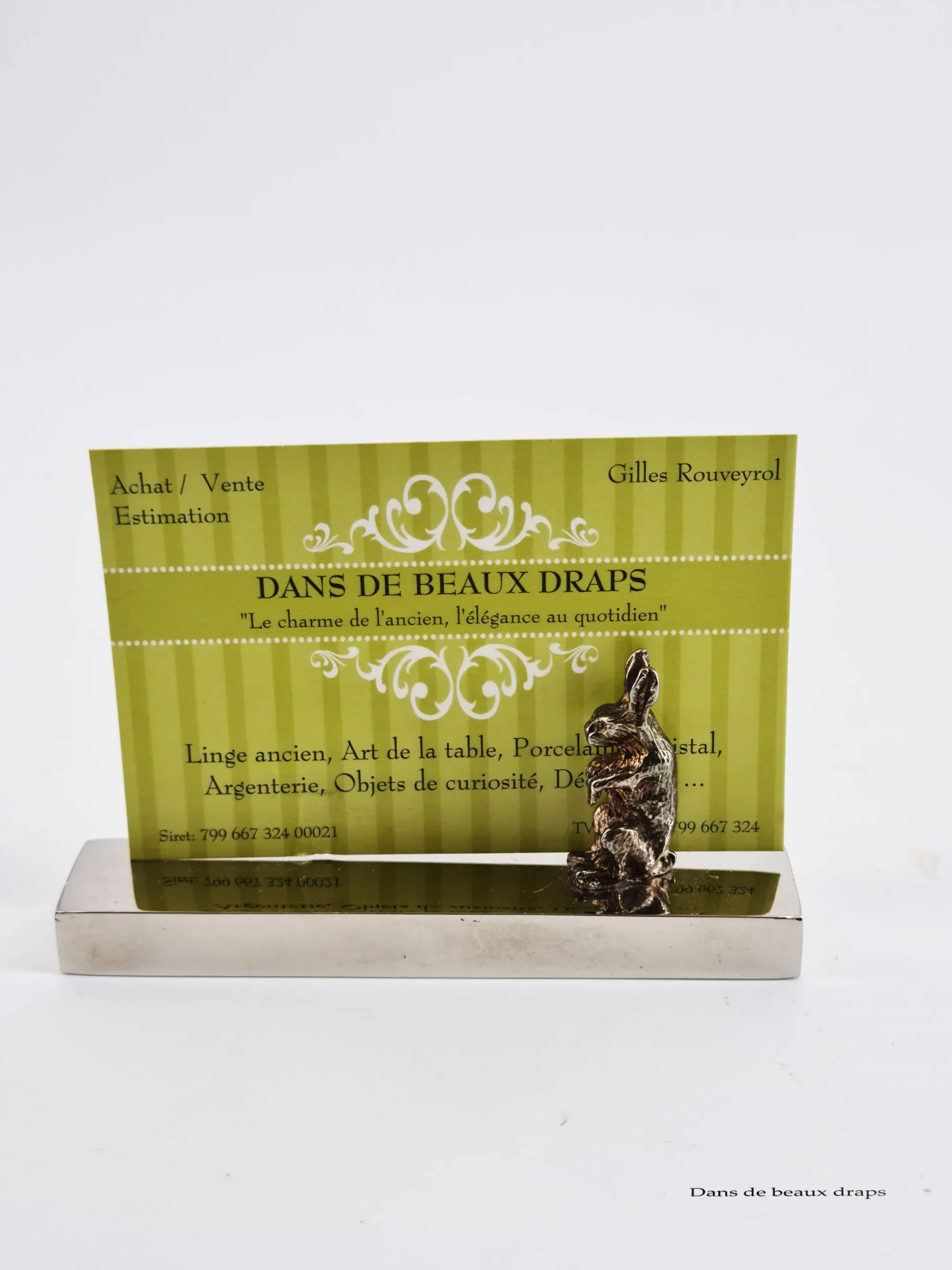 Amusant ensemble de 6 porte-noms, porte-couteaux en métal argenté à décor animalier – Image 4