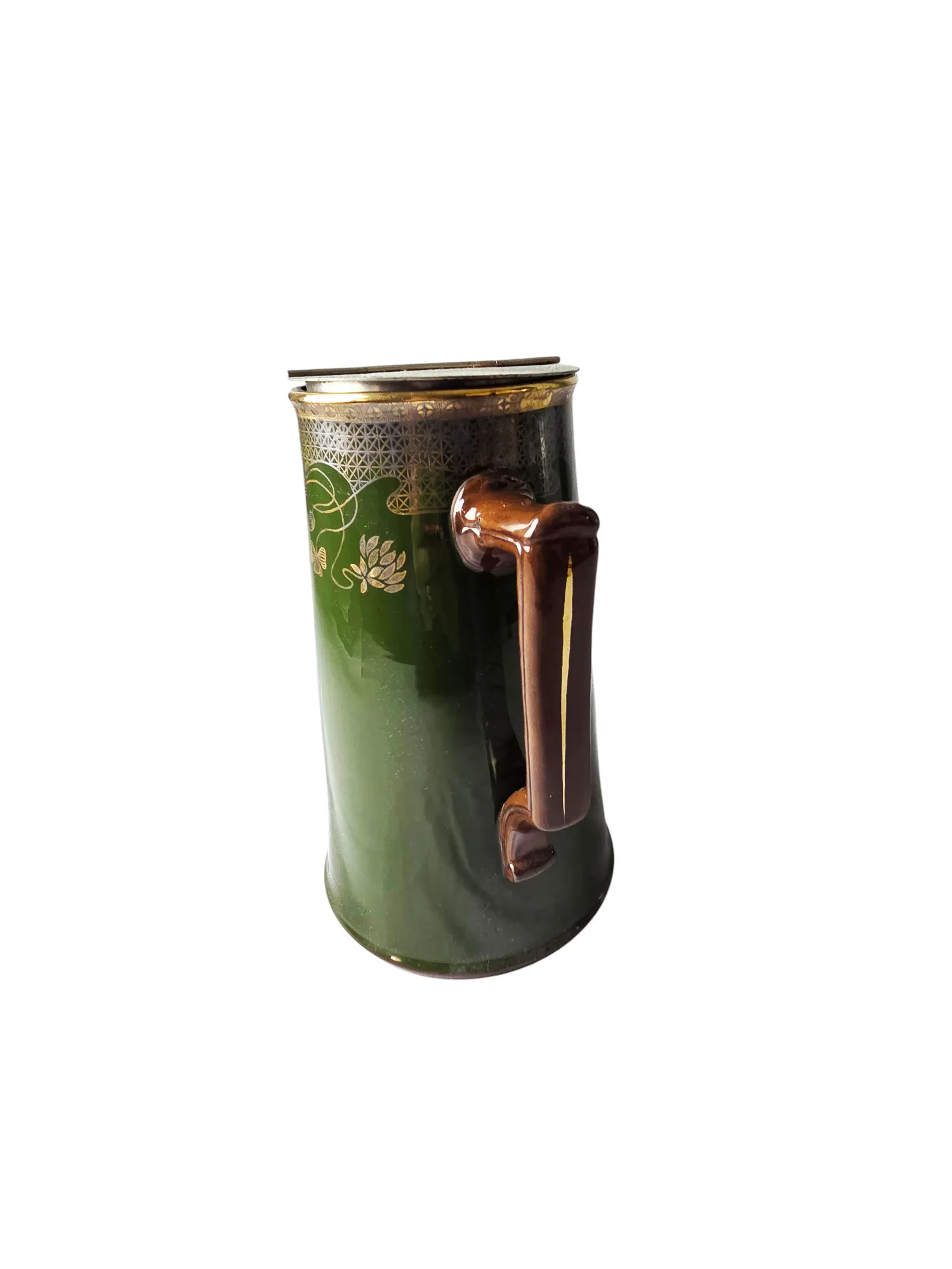 Rare cafetière en grès verni de Sarreguemines, époque Art Nouveau. – Image 3