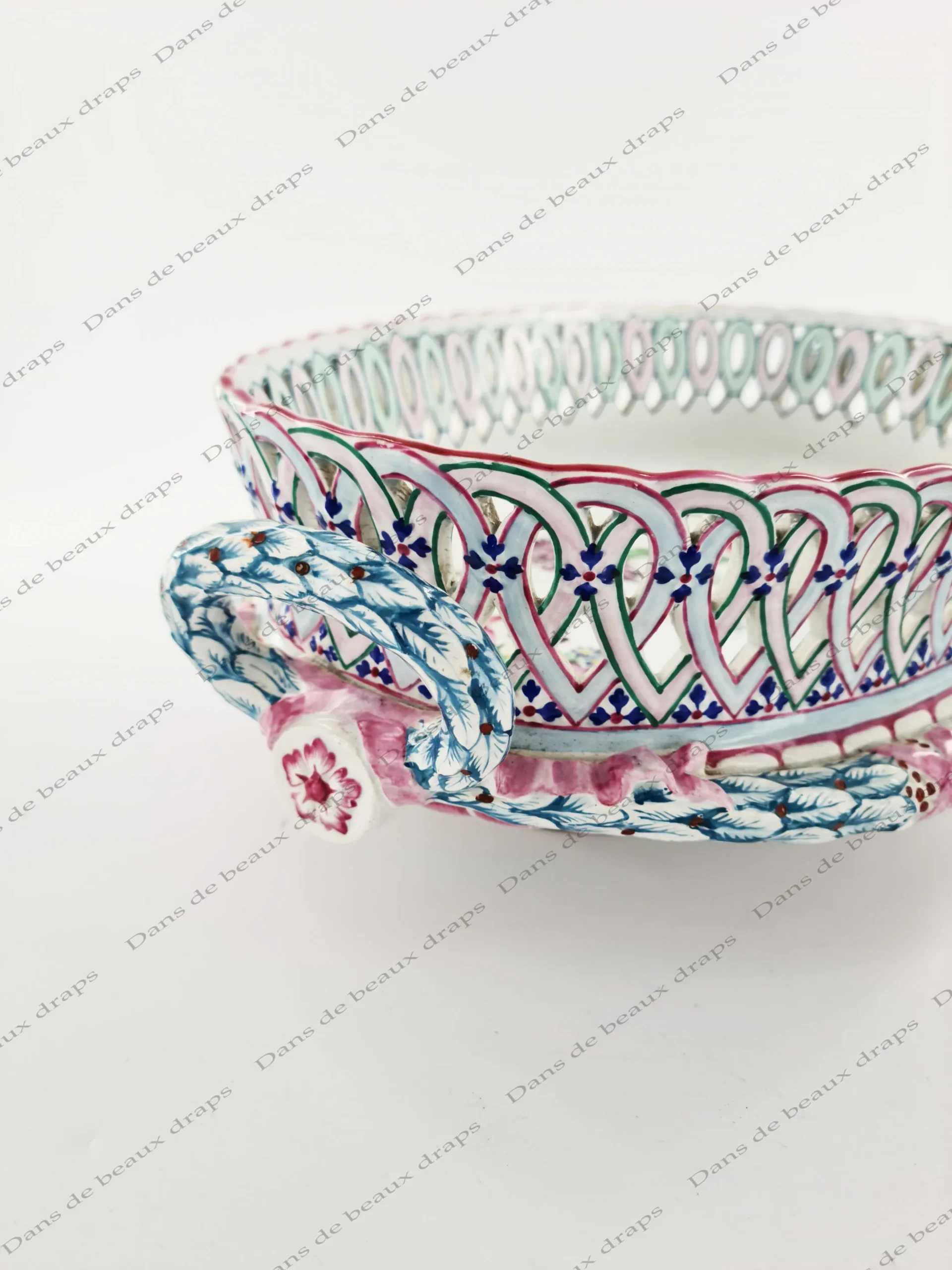 Rare jardinière en faïence de Lunéville. – Image 5