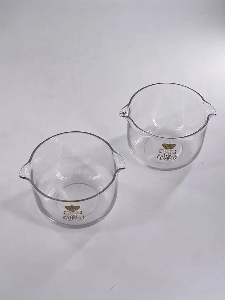 Rare paire de rafraîchissoirs individuels en cristal , monogramme et couronne princière, XIXème – Image 2