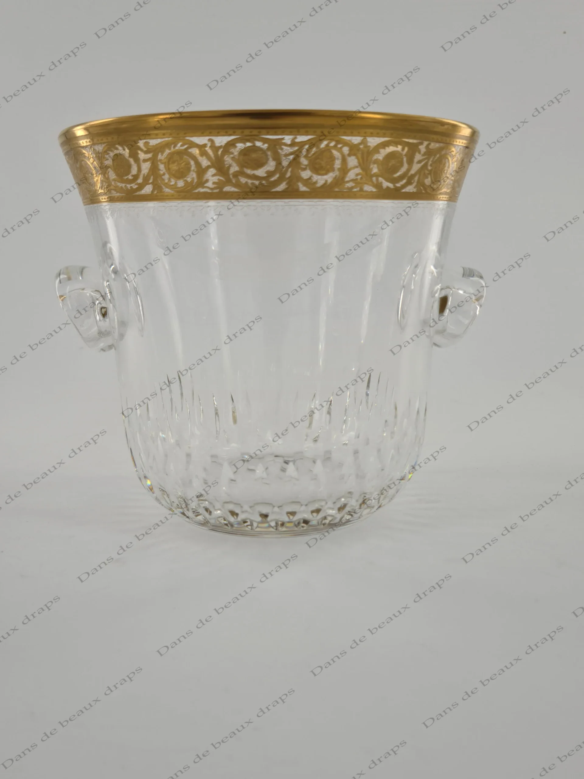 Superbe seau à champagne en cristal de Saint Louis, modèle Thistle Or – Image 3