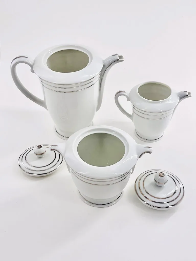 Service à café en porcelaine de Limoges, époque Art Déco, maison Charles AHRENFELD – Image 3