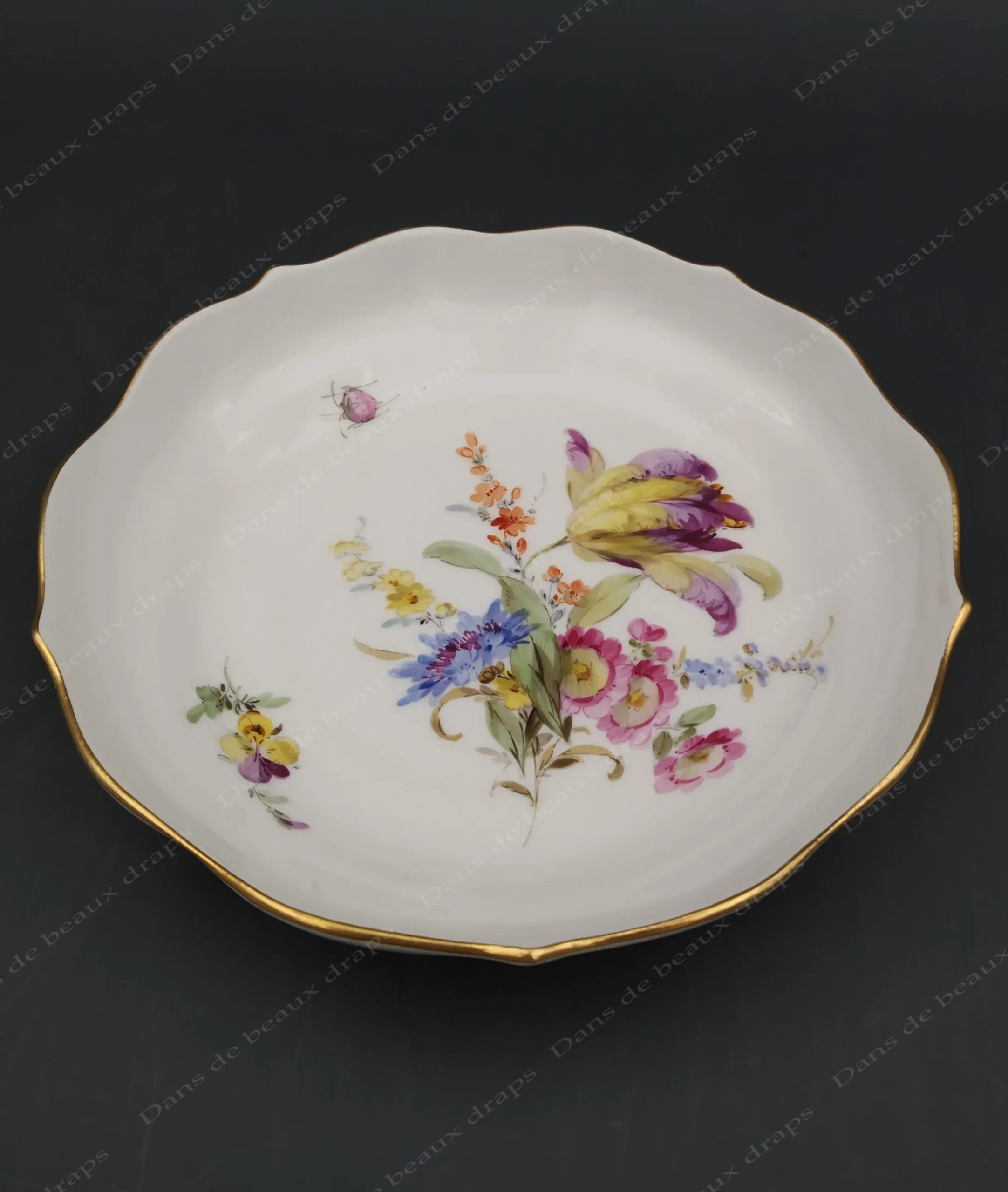 Très joli déjeuner en porcelaine de Saxe (Meissen),à décor floral. – Image 4