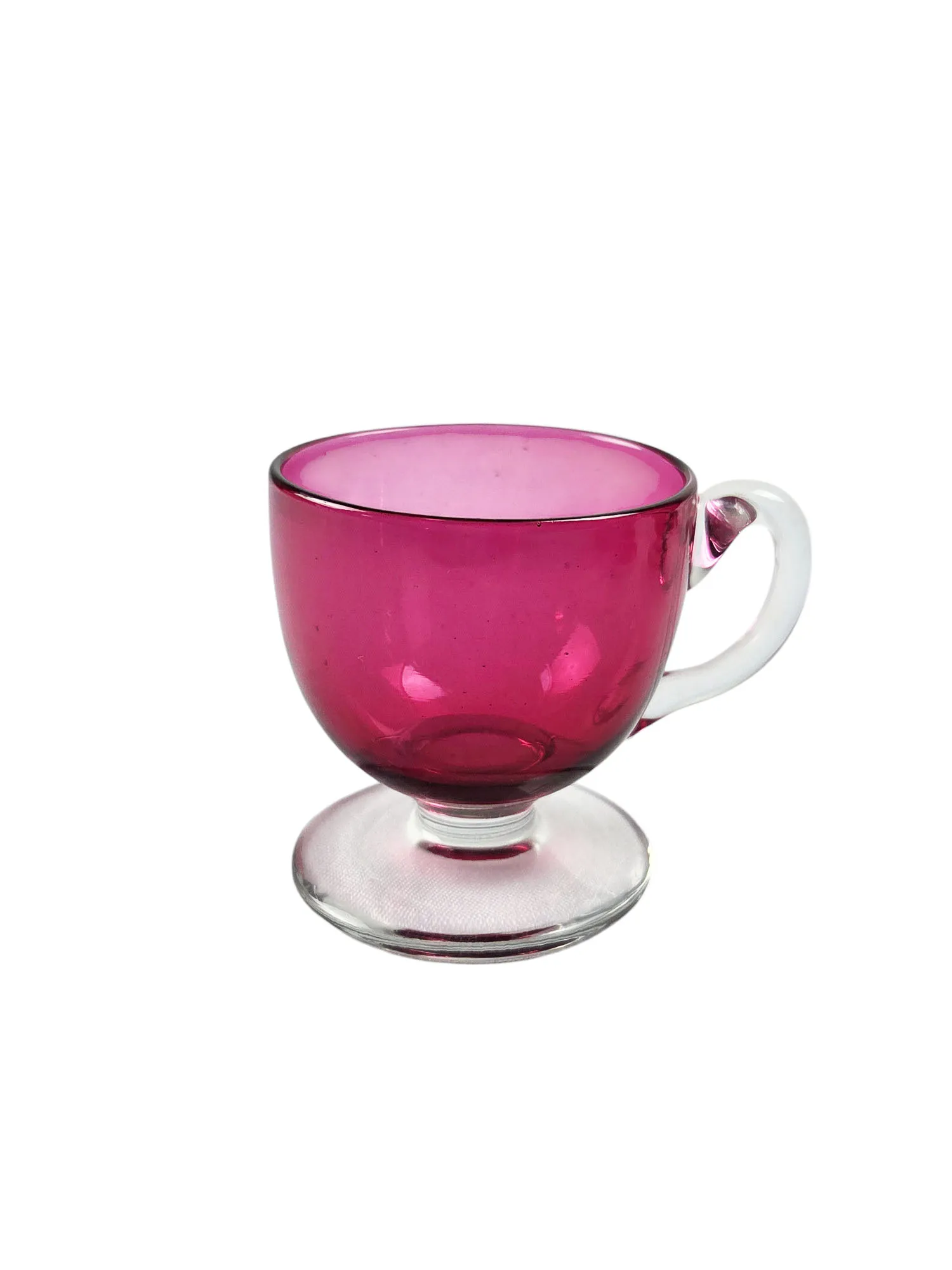 Suite de 6 tasses en cristal doublé rose, XIXème – Image 2