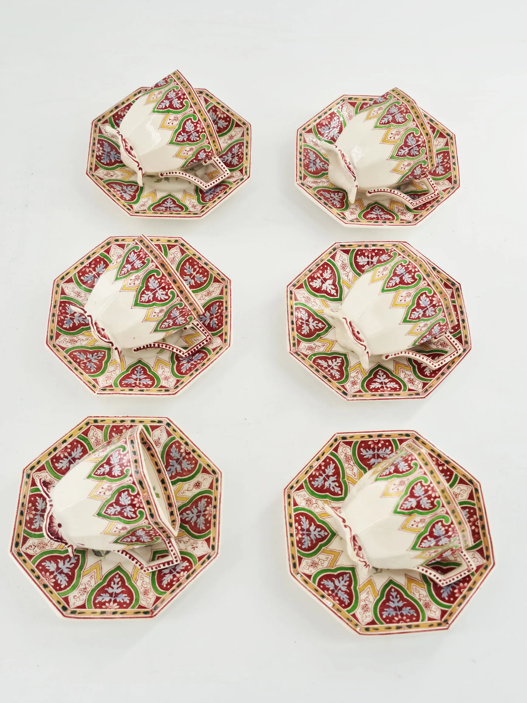 Rare service à café en faience de Sarreguemines, modèle Peking – Image 2