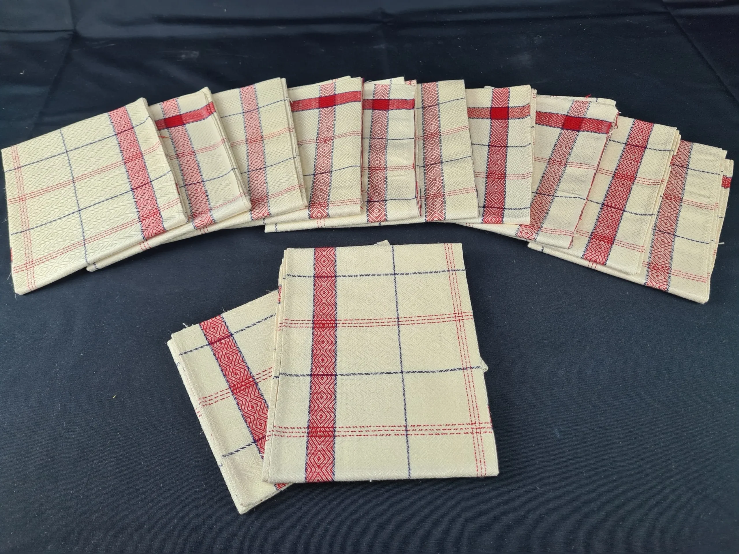 Torchon en lin à carreaux état neuf – Image 3