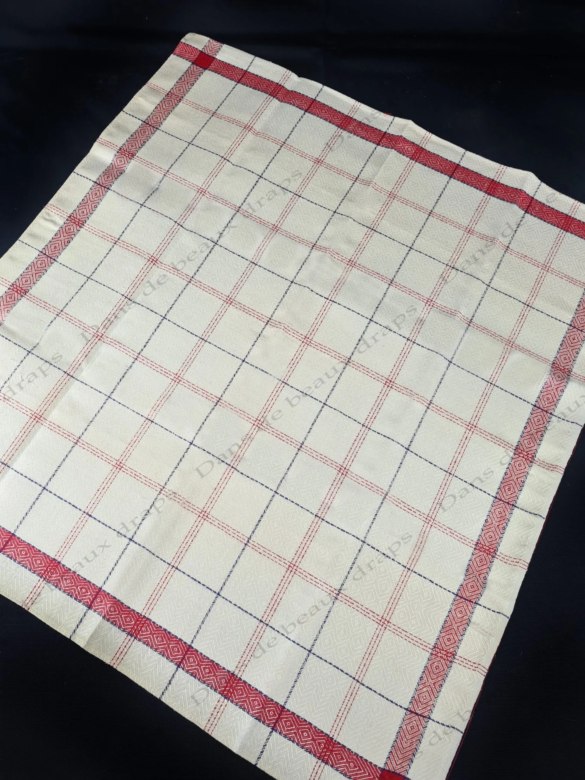 Torchon en lin à carreaux état neuf – Image 2