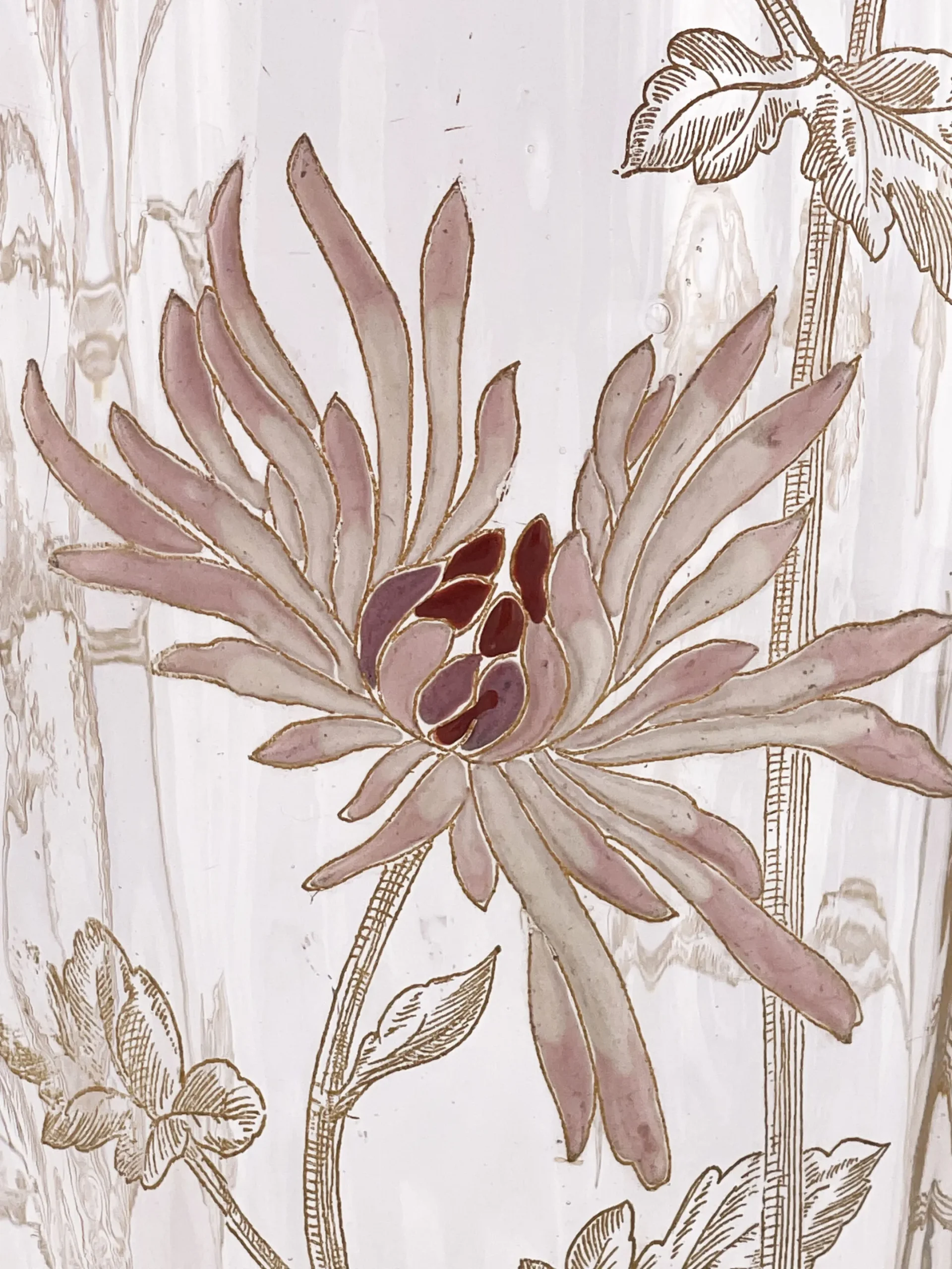 Belle paire de vases émaillés, fin XIXème, Legras, modèle Olga. – Image 3