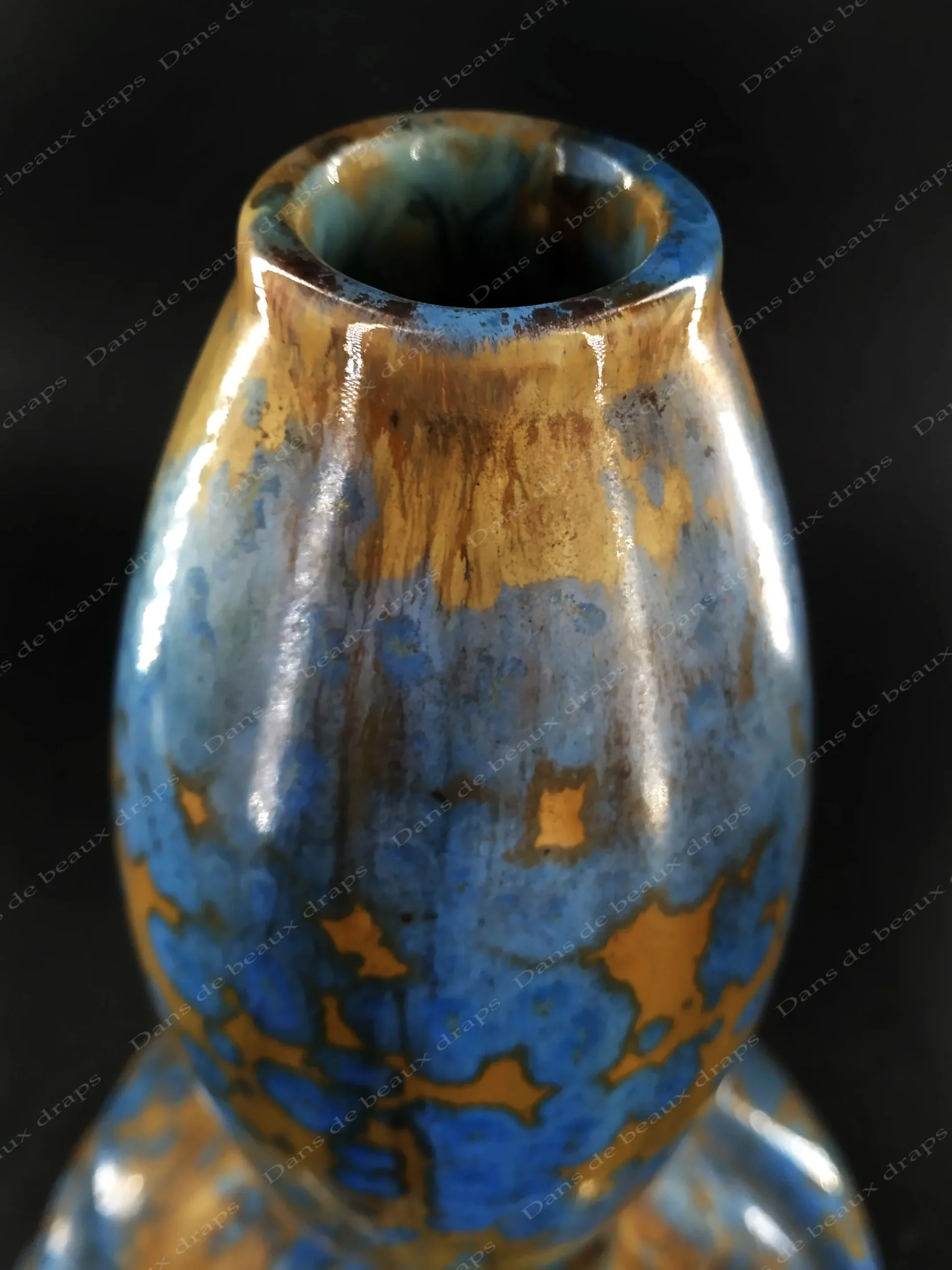 Très joli vase en grès émaillé manufacture de Pierrefonds,époque art nouveau. – Image 2