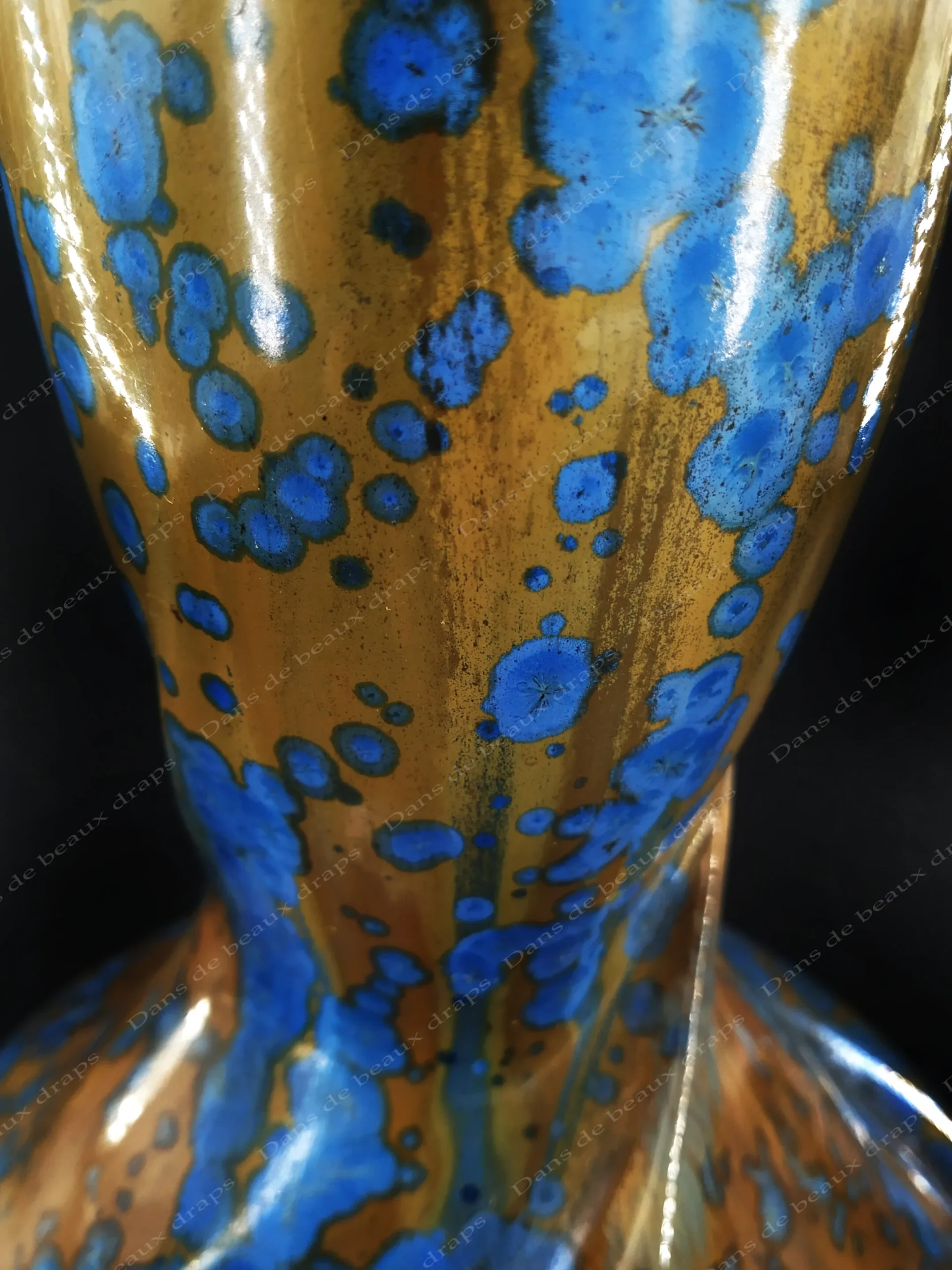 Très joli vase en grès émaillé manufacture de Pierrefonds,époque art nouveau. – Image 3