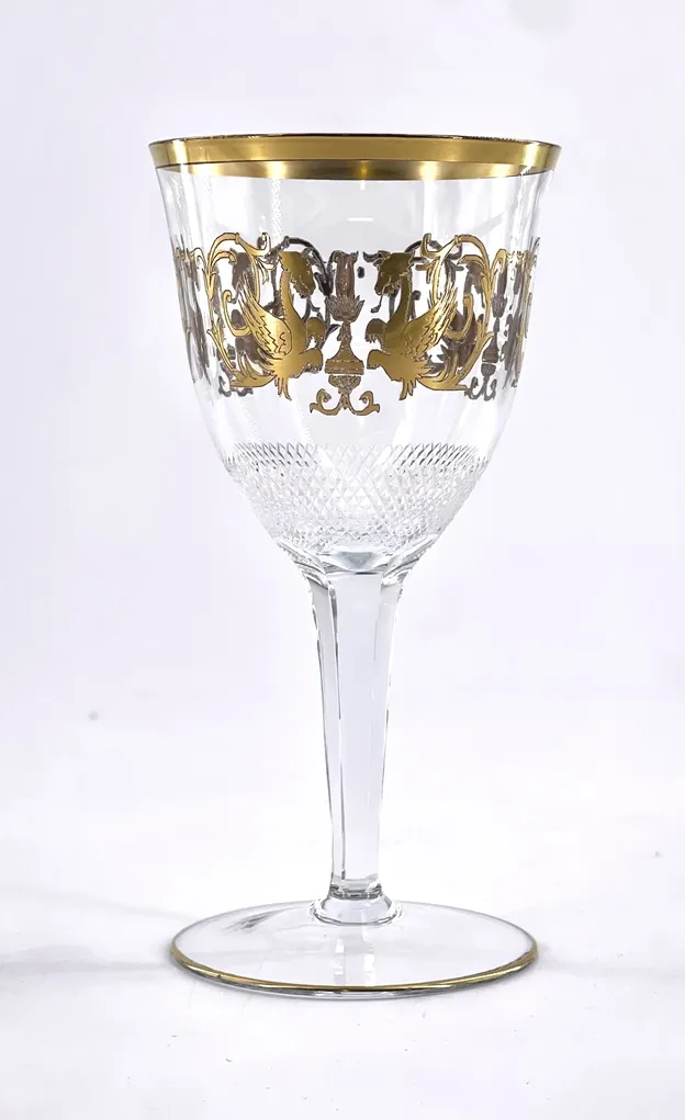 Suite de 10 verres en cristal de Bohème dorés – Image 5