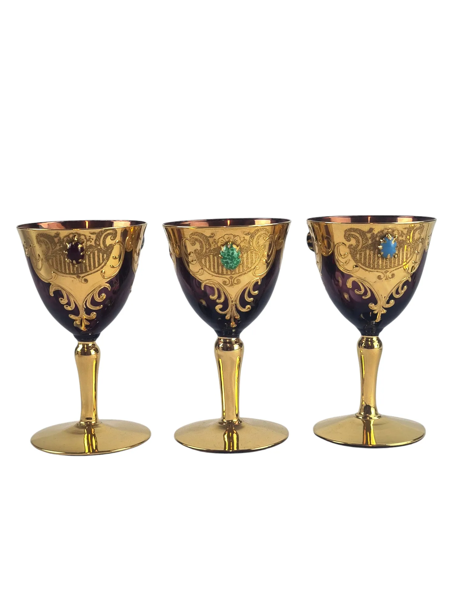 Suite de 6 verres à vin en verre de Murano, XXème – Image 3