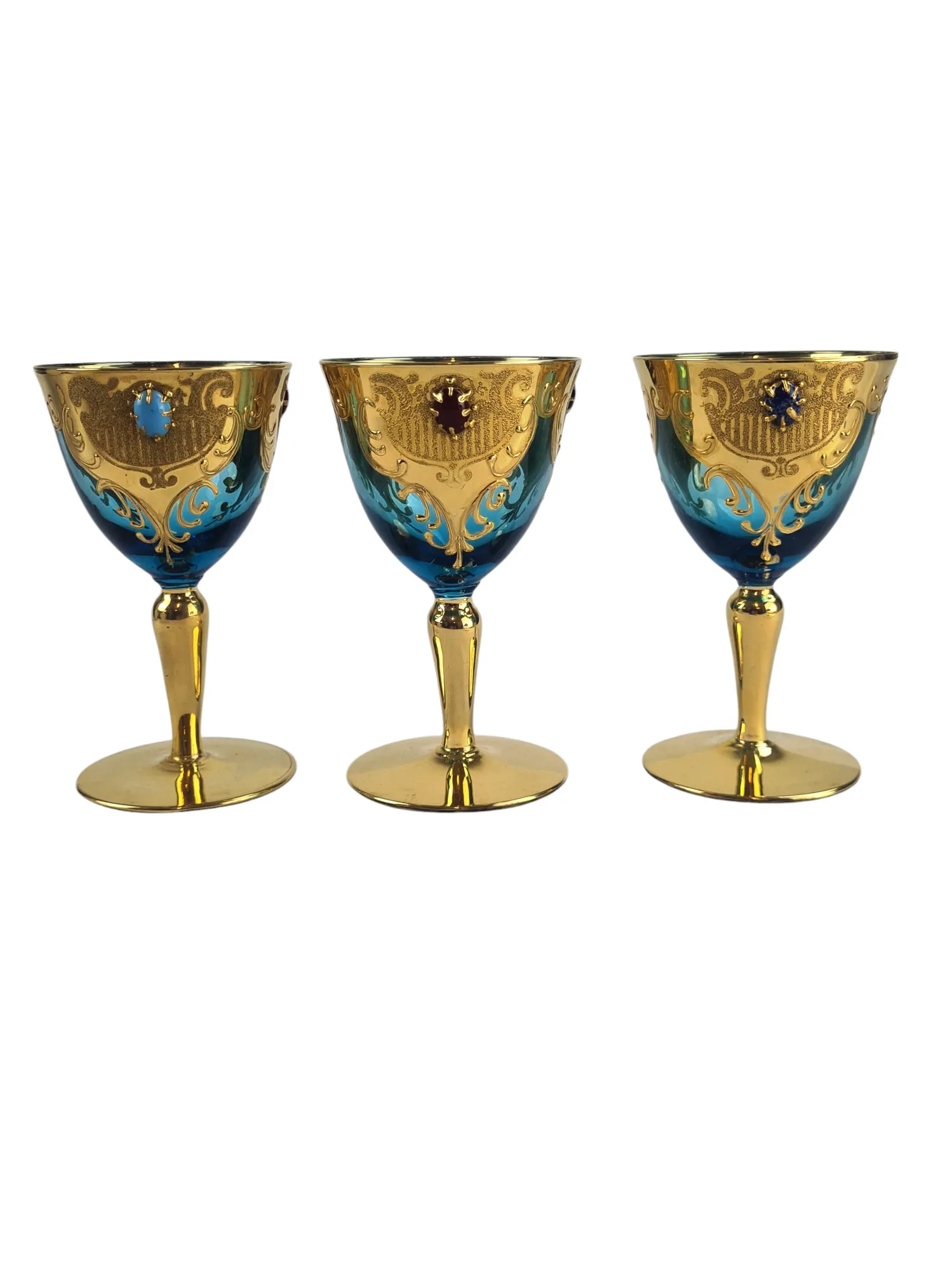 Suite de 6 verres à vin en verre de Murano, XXème – Image 4
